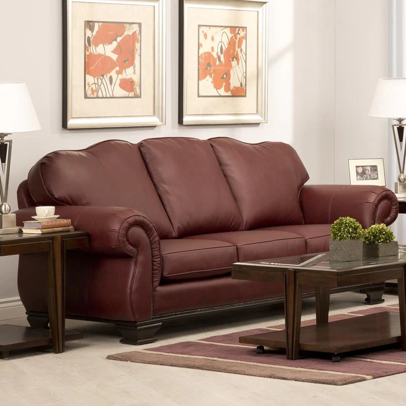 Decor-Rest Furniture Stationary Leather Look Sofa 3933 Sofa - Image 2