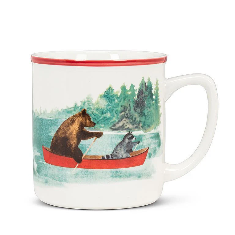 Coffee Mug 16oz, Animals in Canoe - Image 1