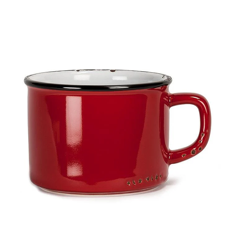 Cappuccino Cup,  Red Enamel Look - Image 1
