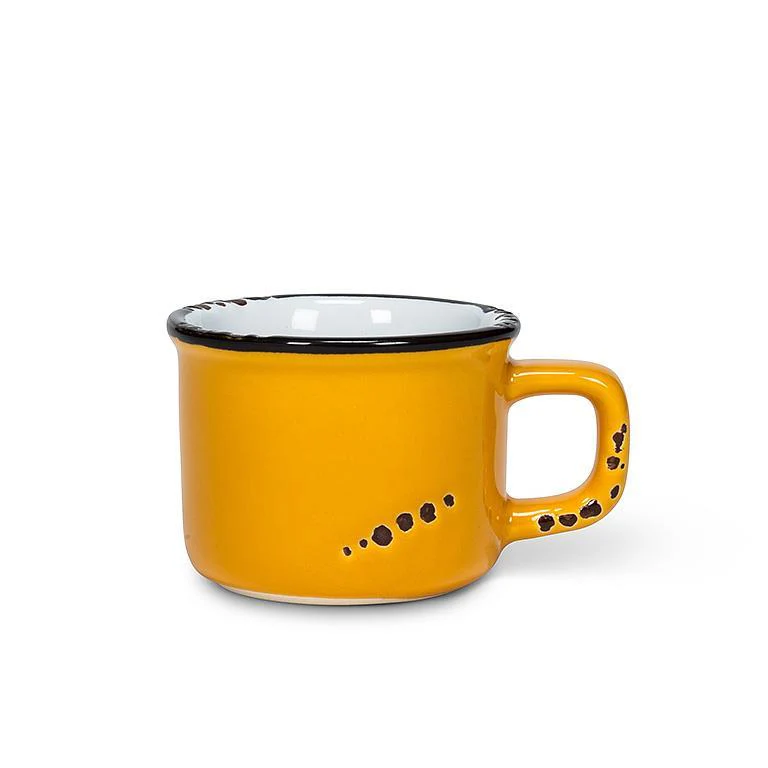 Espresso Cup, Ochre Enamel Look