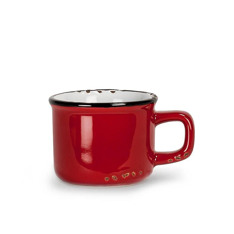 Espresso Cup, Red Enamel Look - Image 1