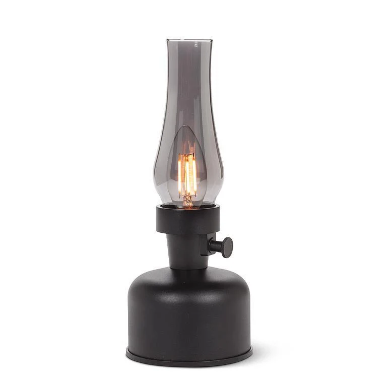 Lantern LED Lamp with Chimney, Black - Image 1