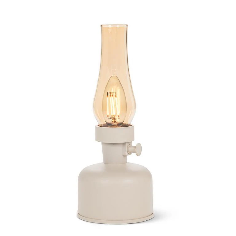 Lantern LED Lamp with Chimney, Ivory - Image 1
