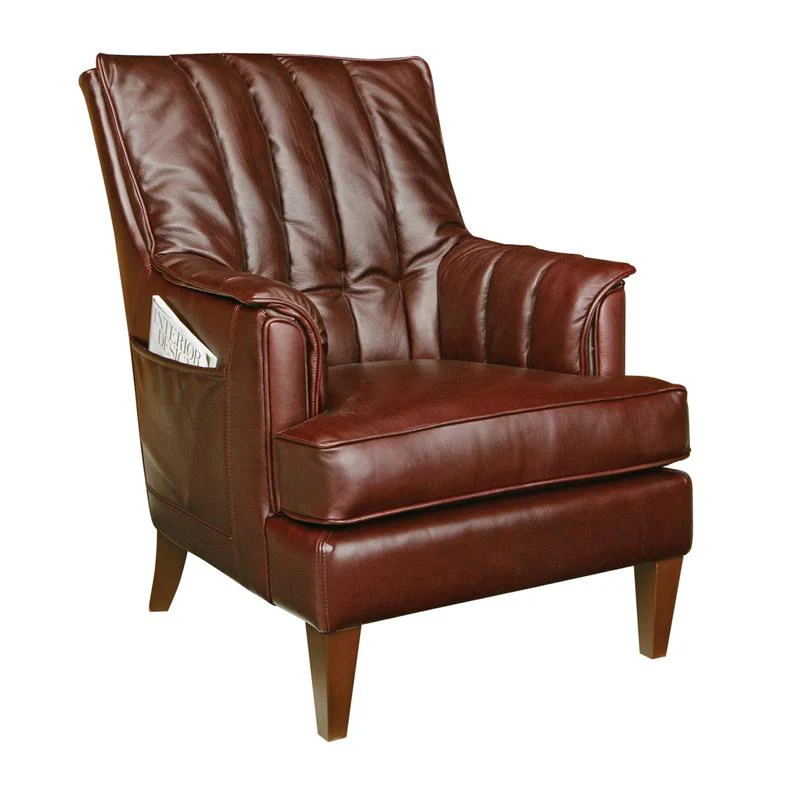 Leather Craft Stationary Leather Chair 786 - Image 1