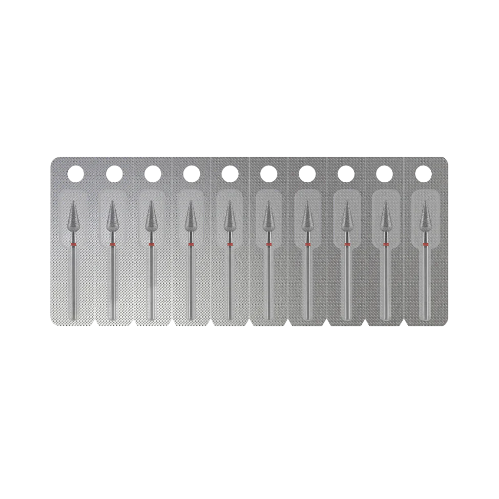STALEKS - Diamond nail drill bit, "Pointed Pear", red, EXPERT 5/12 mm (FA100R050/12) - Image 3
