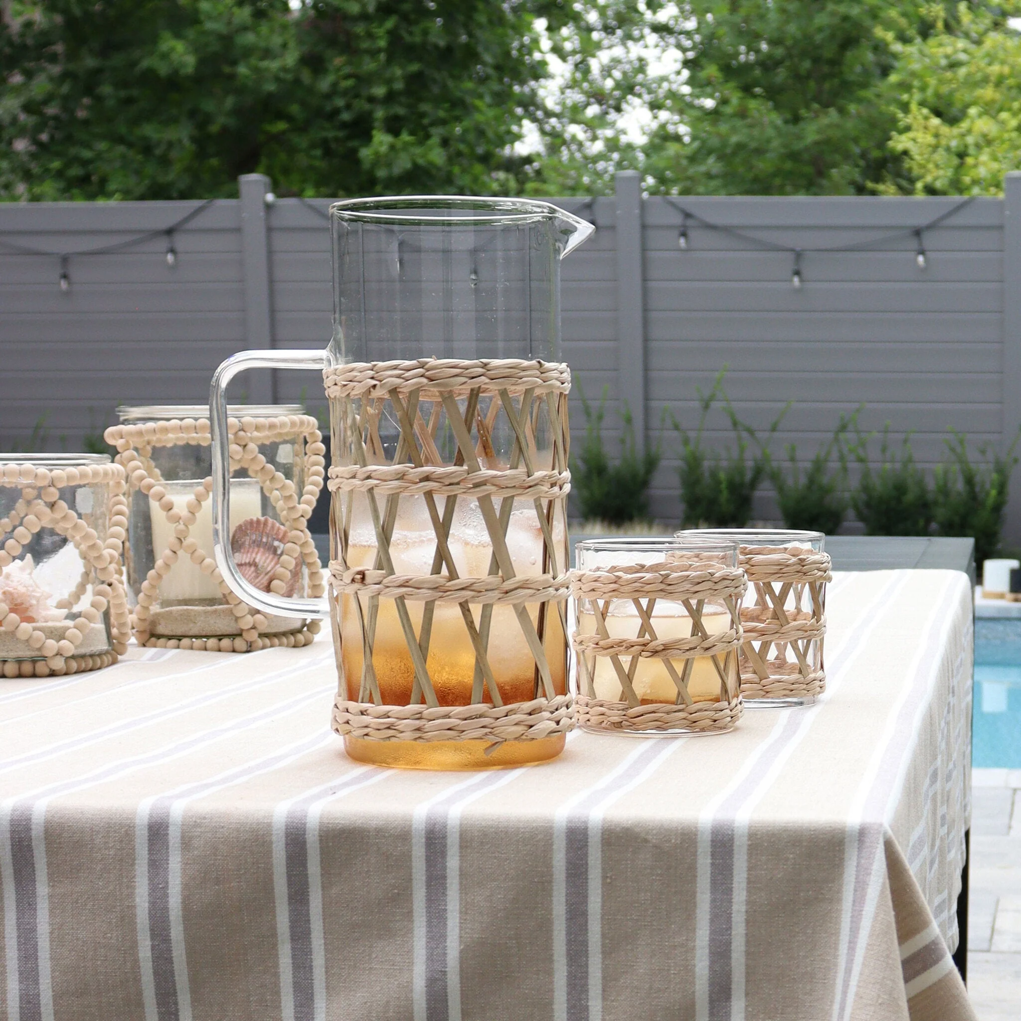 Glass Jug with Woven Accent - Image 2