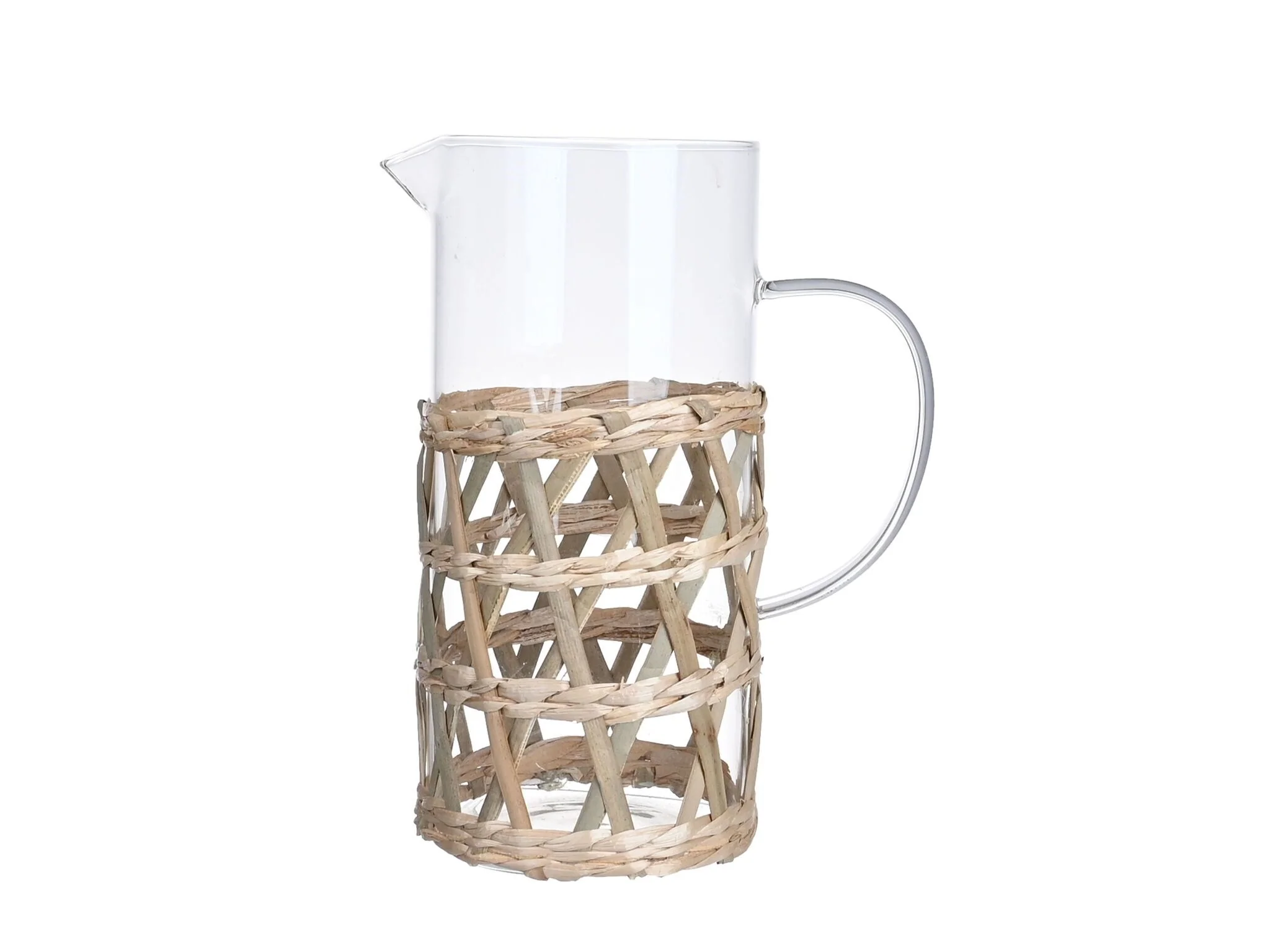 Glass Jug with Woven Accent - Image 1