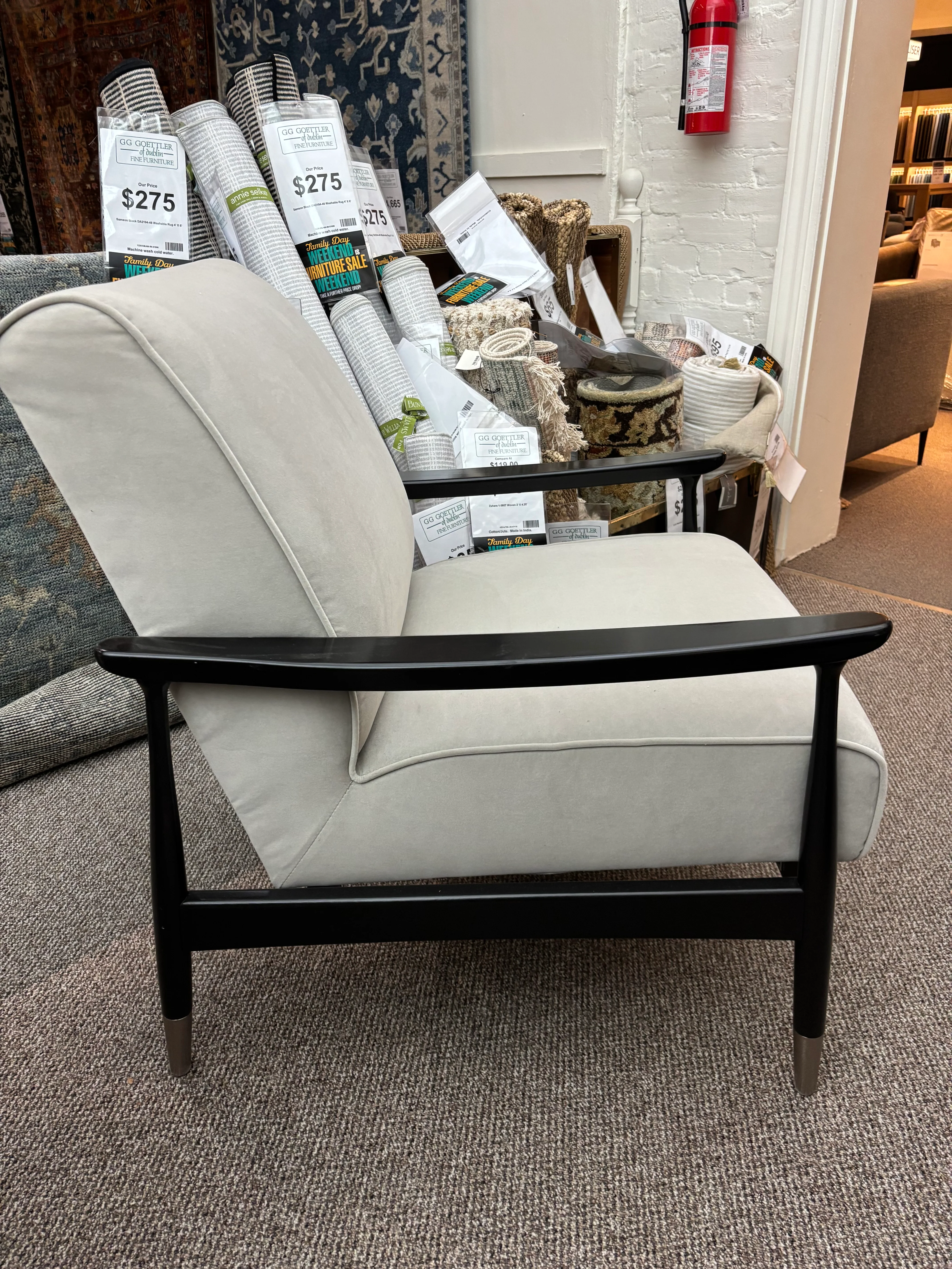 Curated 6990 Chair Cover: Joyful Grey / Finish: Black with Pewter Leg Tip - Image 2