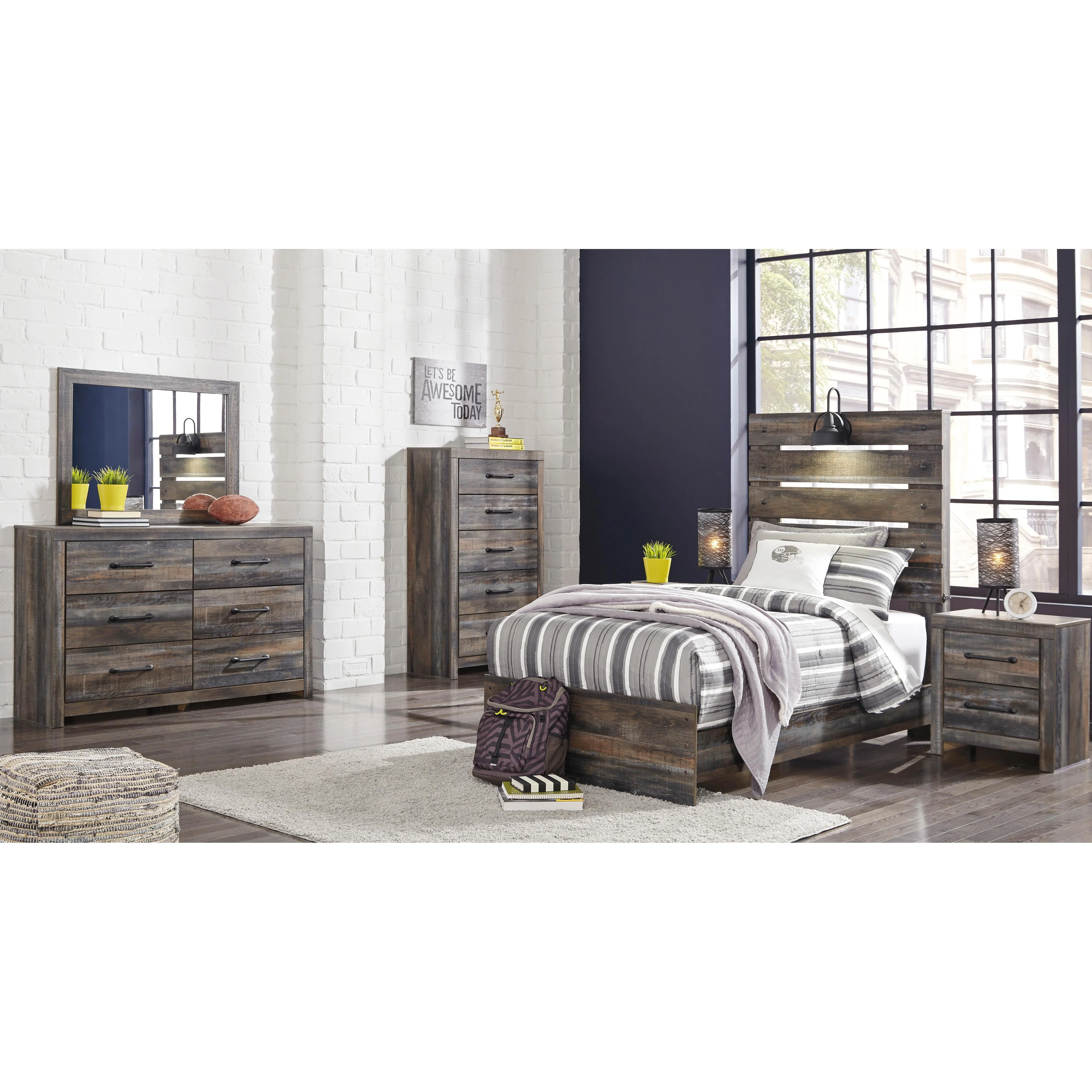 Signature Design by Ashley Drystan B211 6 pc Twin Panel Bedroom Set - Image 1