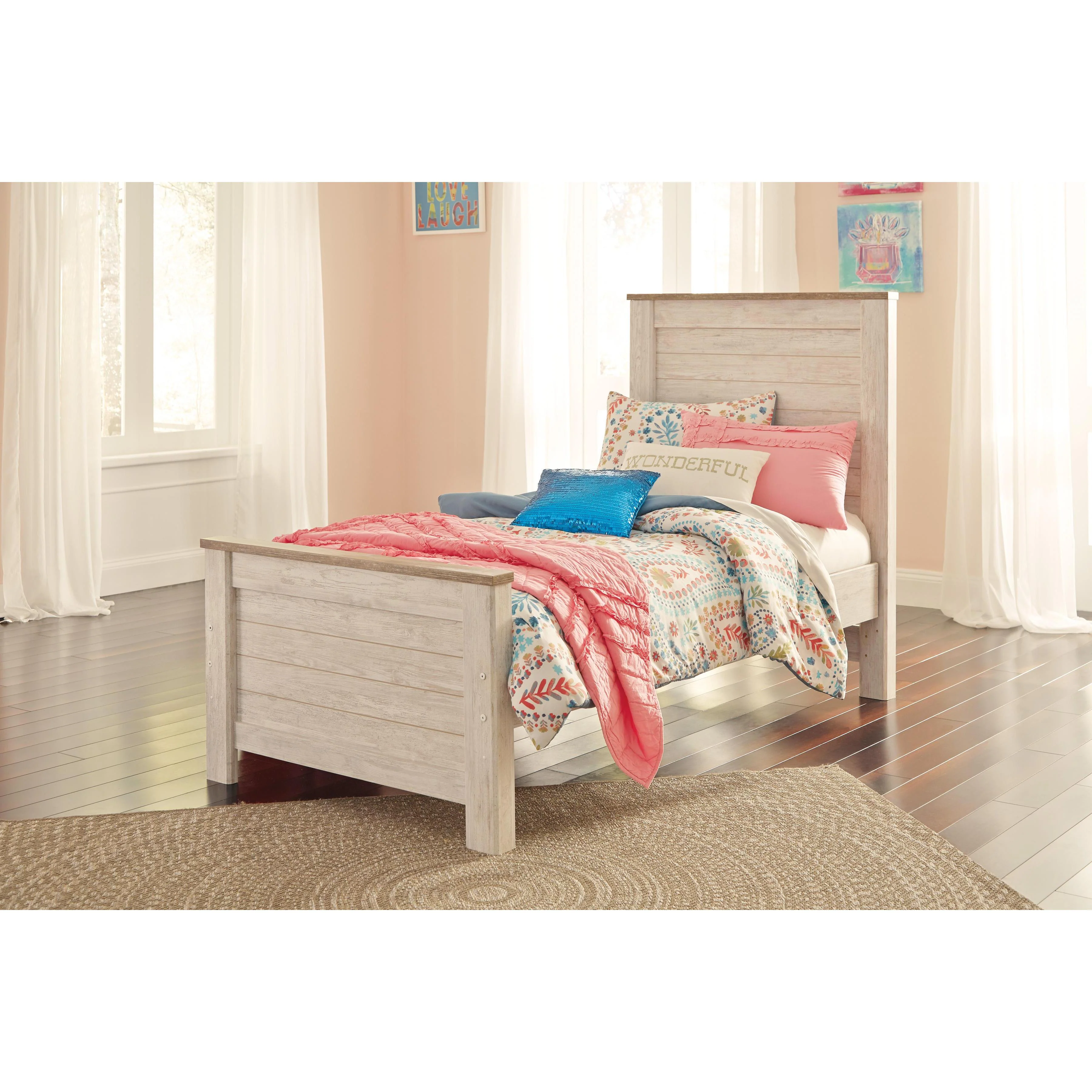 Signature Design by Ashley Willowton B267 4 pc Twin Panel Bedroom Set - Image 2