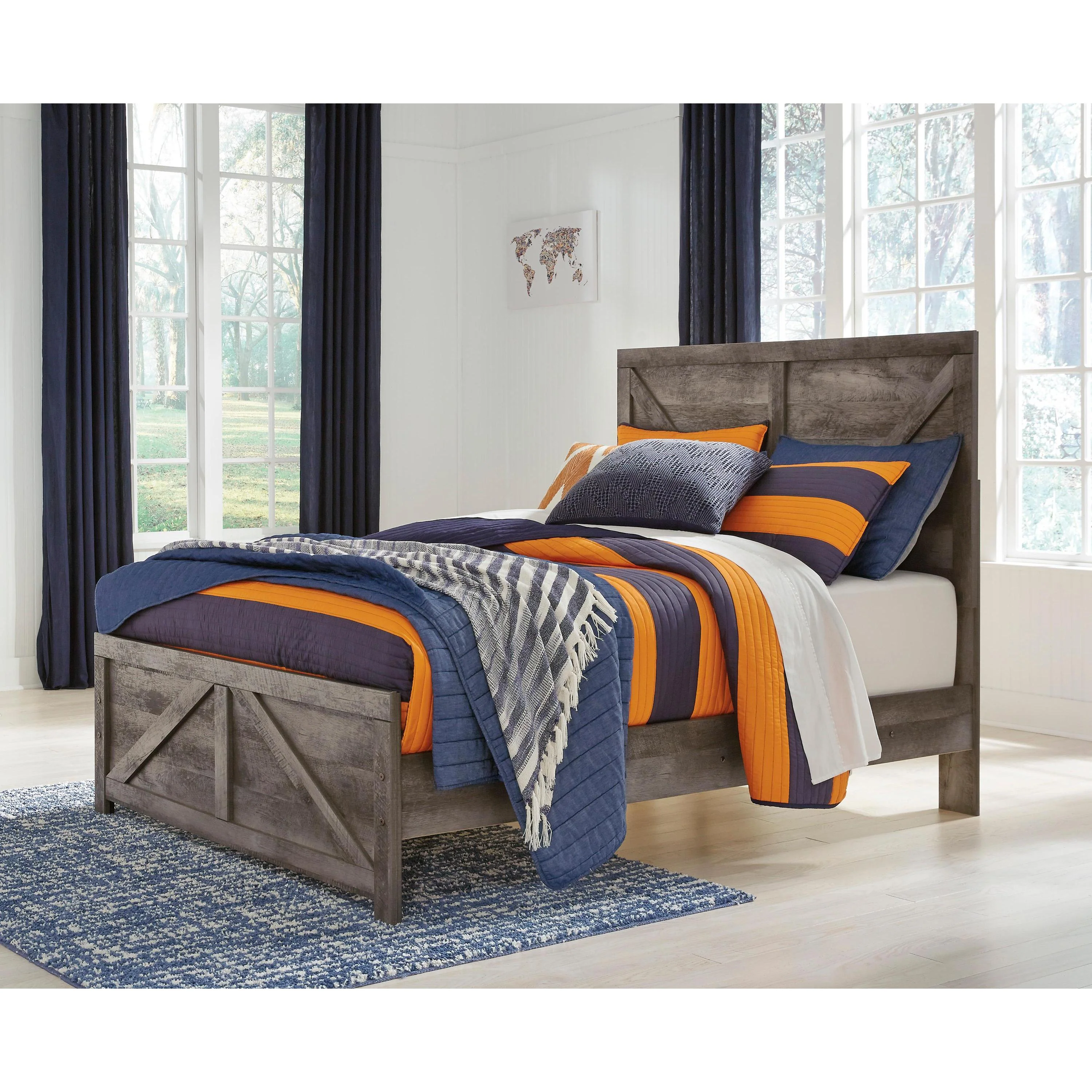 Signature Design by Ashley Wynnlow B440 6 pc Full Crossbuck Panel Bedroom Set - Image 2