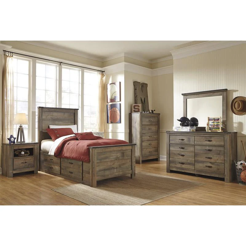 Signature Design by Ashley Trinell B446B15 Twin Panel Bed with 2 Storage Drawers - Image 2