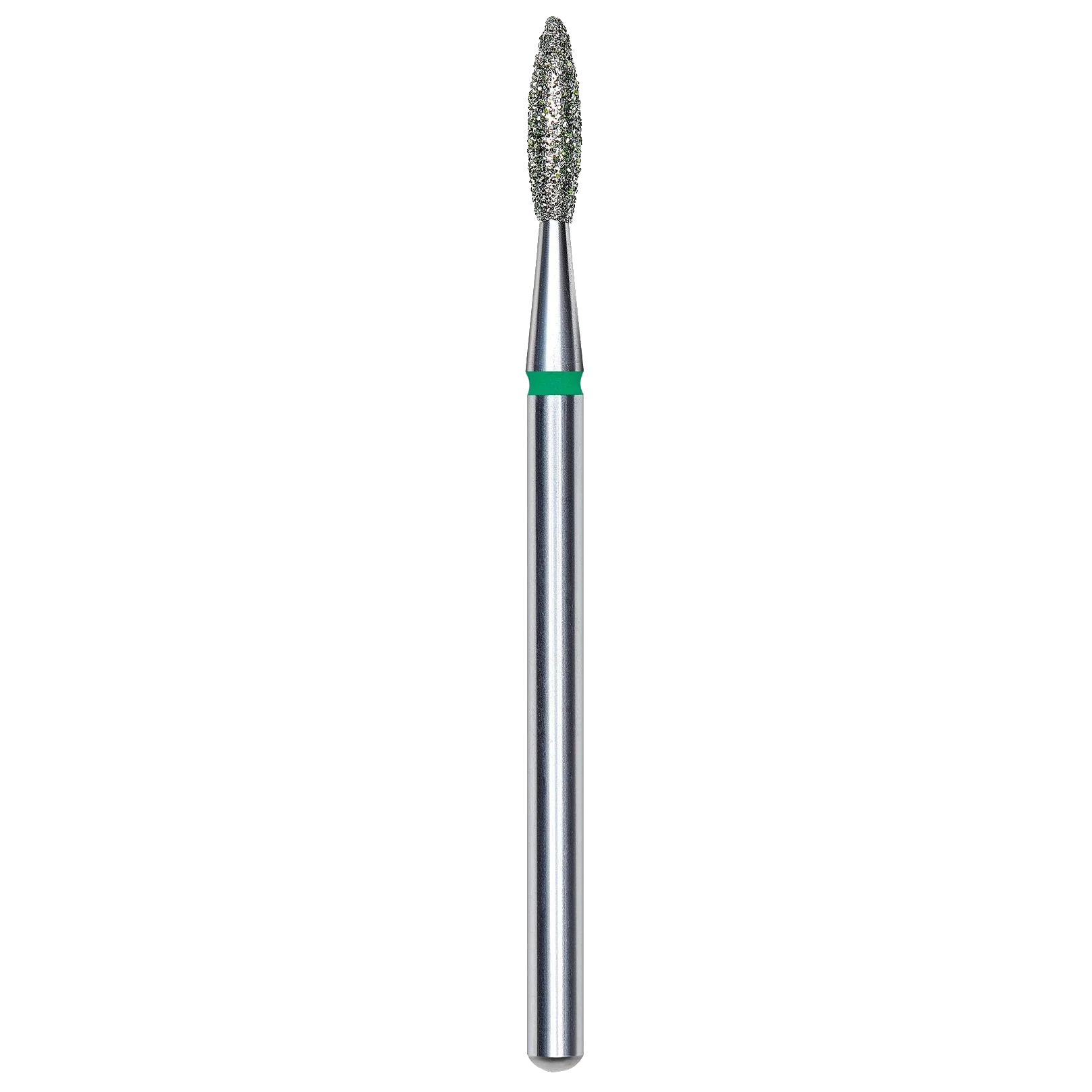 DIAMOND NAIL DRILL BIT, "FLAME", GREEN, HEAD DIAMETER 2.1/8MM (FA10G021/8) - STALEKS™ - Image 1