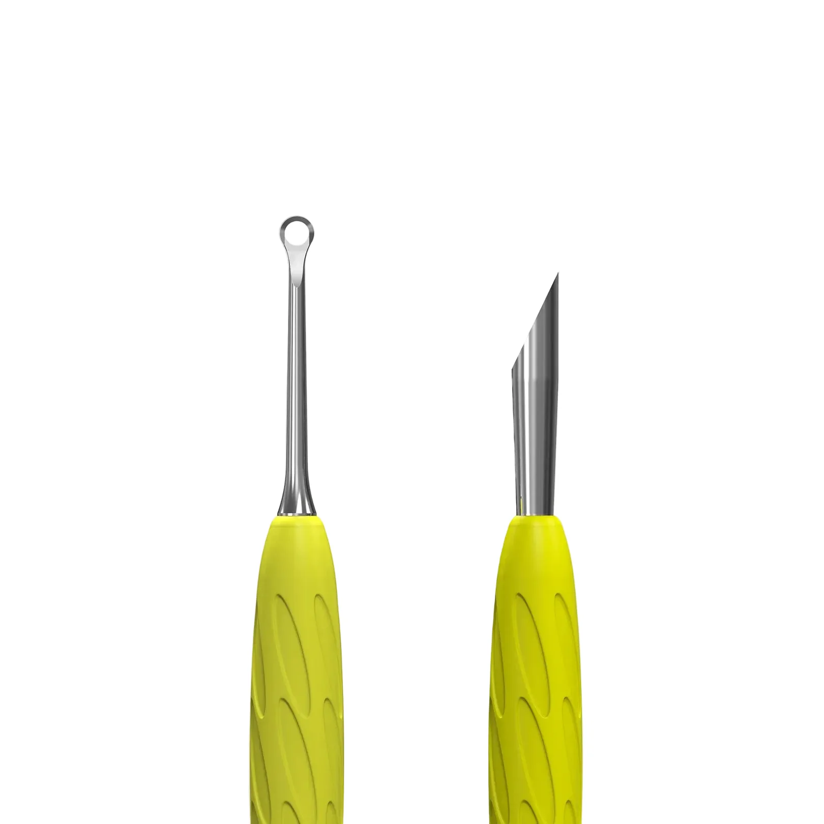 Manicure Pusher With Silicone Handle “Yellow” UNIQ 11 TYPE 2 (Slanted Pusher + Ring) PQ-11/2y STALEKS