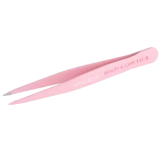 STALEKS BEAUTY & CARE 11 TYPE 5 EYEBROW TWEEZERS WIDE STRAIGHT PINK TBC-11/5 - STALEKS™ - Image 3