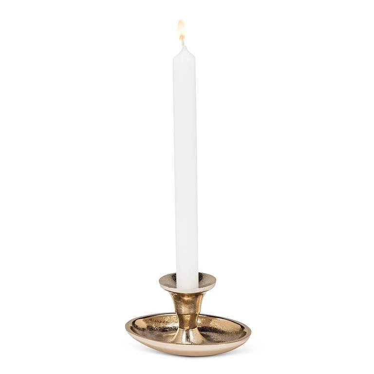 Candle Holder, Oval Gold