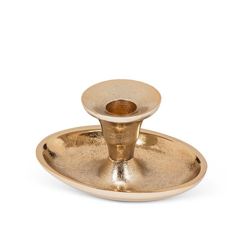 Candle Holder, Oval Gold - Image 2