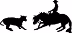 Cutting Horse & Man Reflective Decal