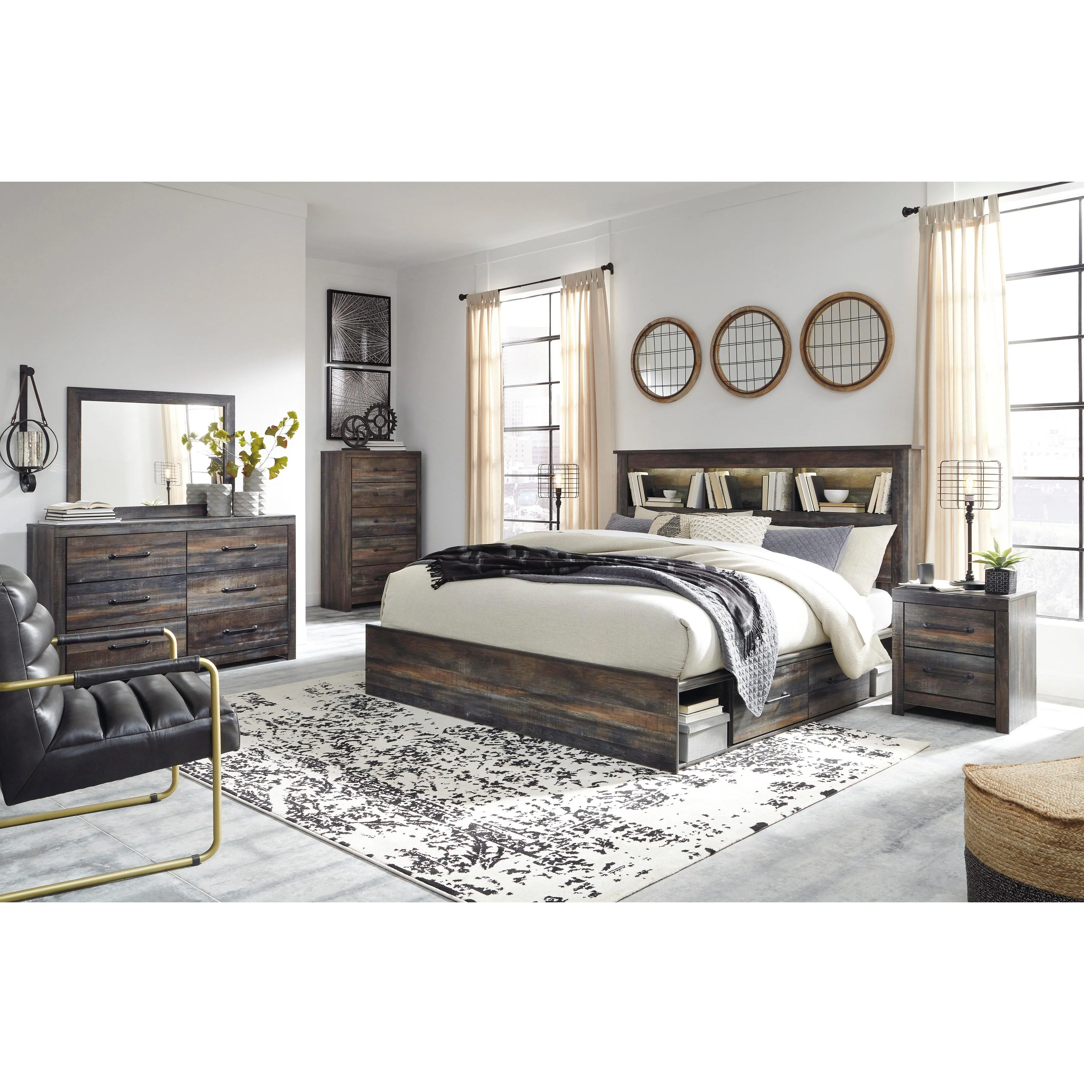Signature Design by Ashley Drystan B211B119 10 pc King Panel Storage Bedroom Set - Image 1