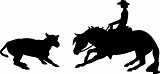 Cutting Horse & Woman Reflective Decal