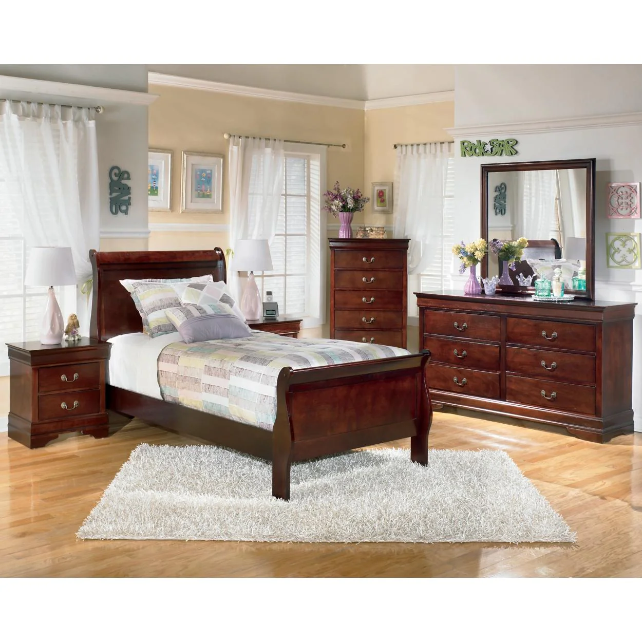 Signature Design by Ashley Alisdair B376B20 4 pc Twin Sleigh Bedroom Set