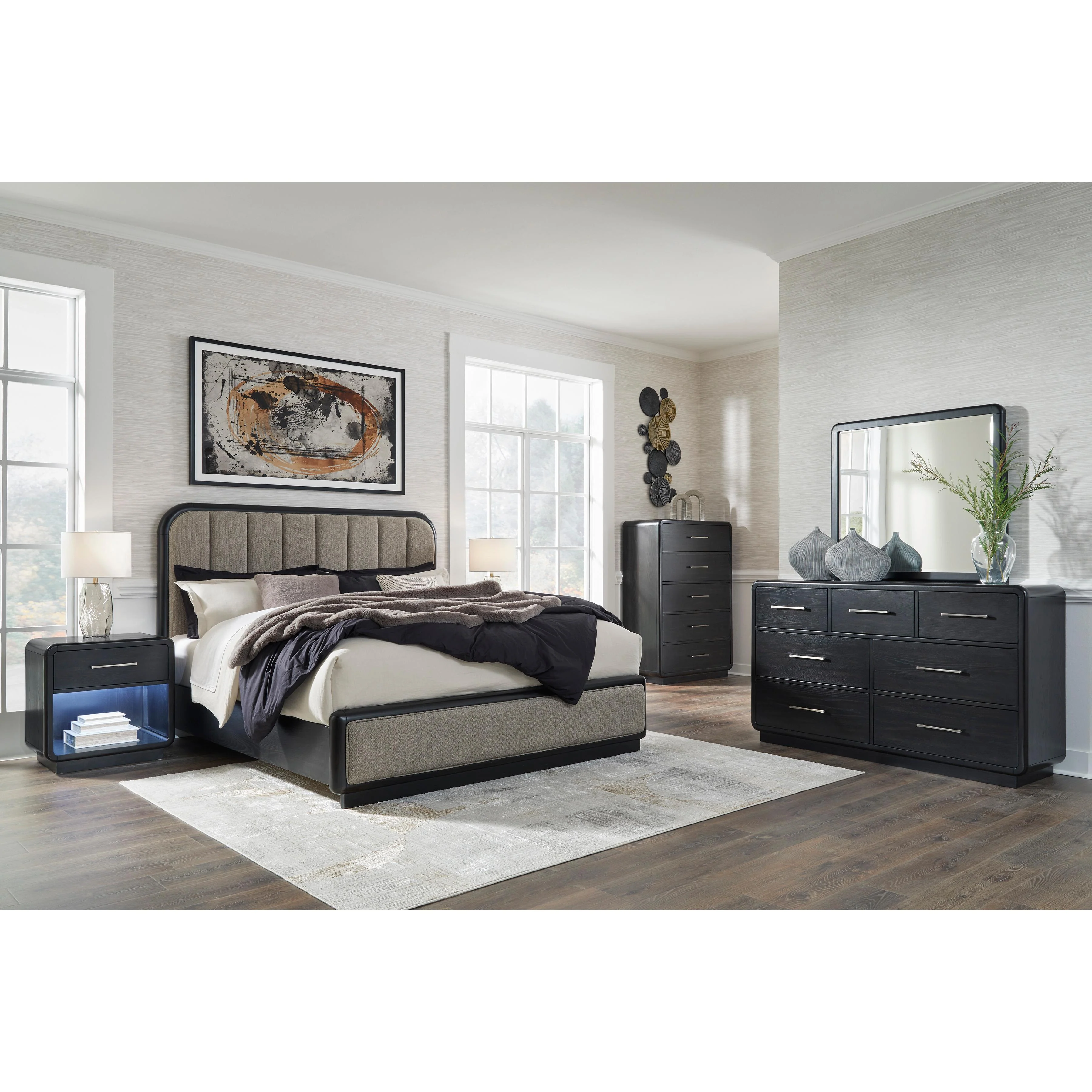 Signature Design by Ashley Rowanbeck B821 7 pc California King Panel Bedroom Set - Image 1