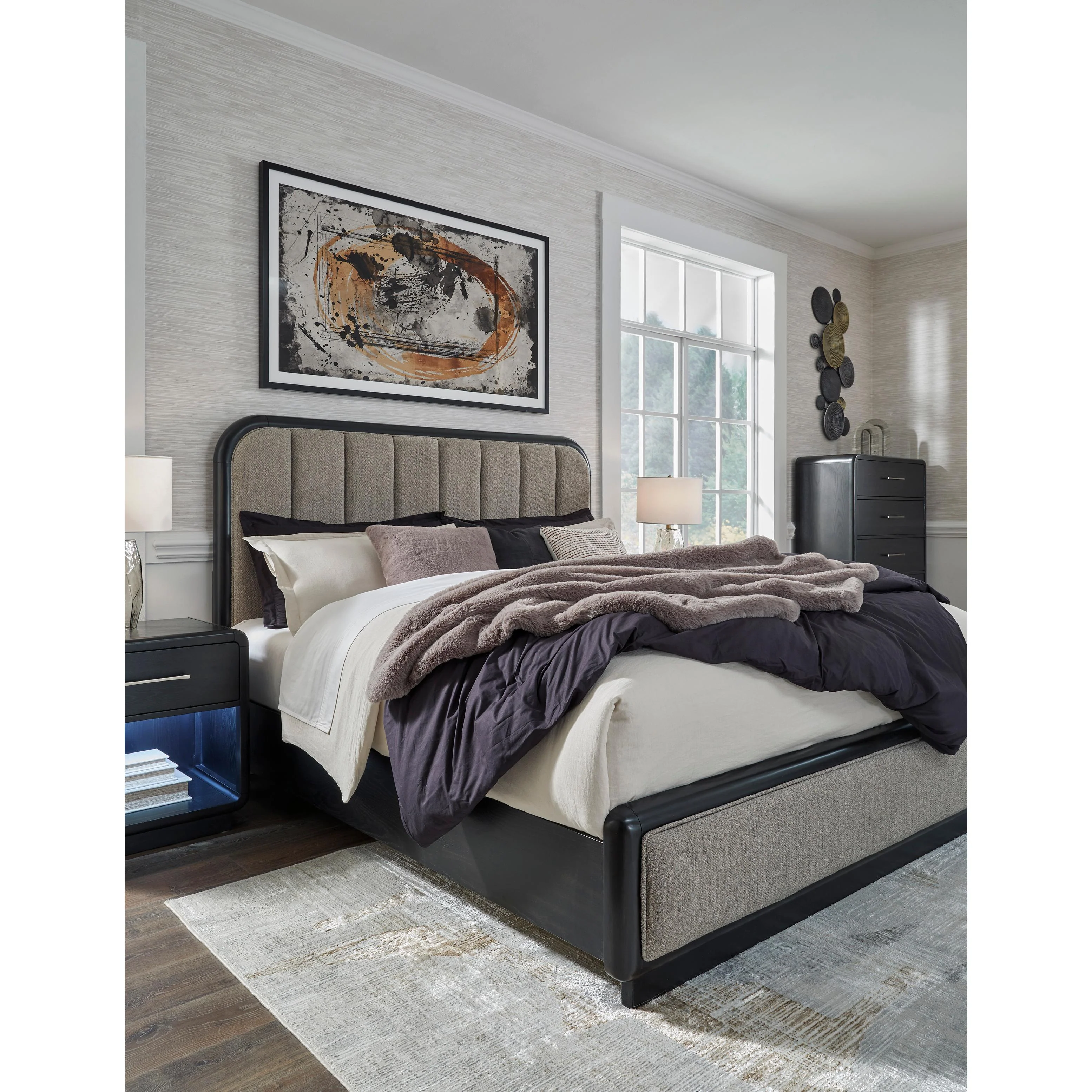 Signature Design by Ashley Rowanbeck B821 7 pc California King Panel Bedroom Set - Image 2