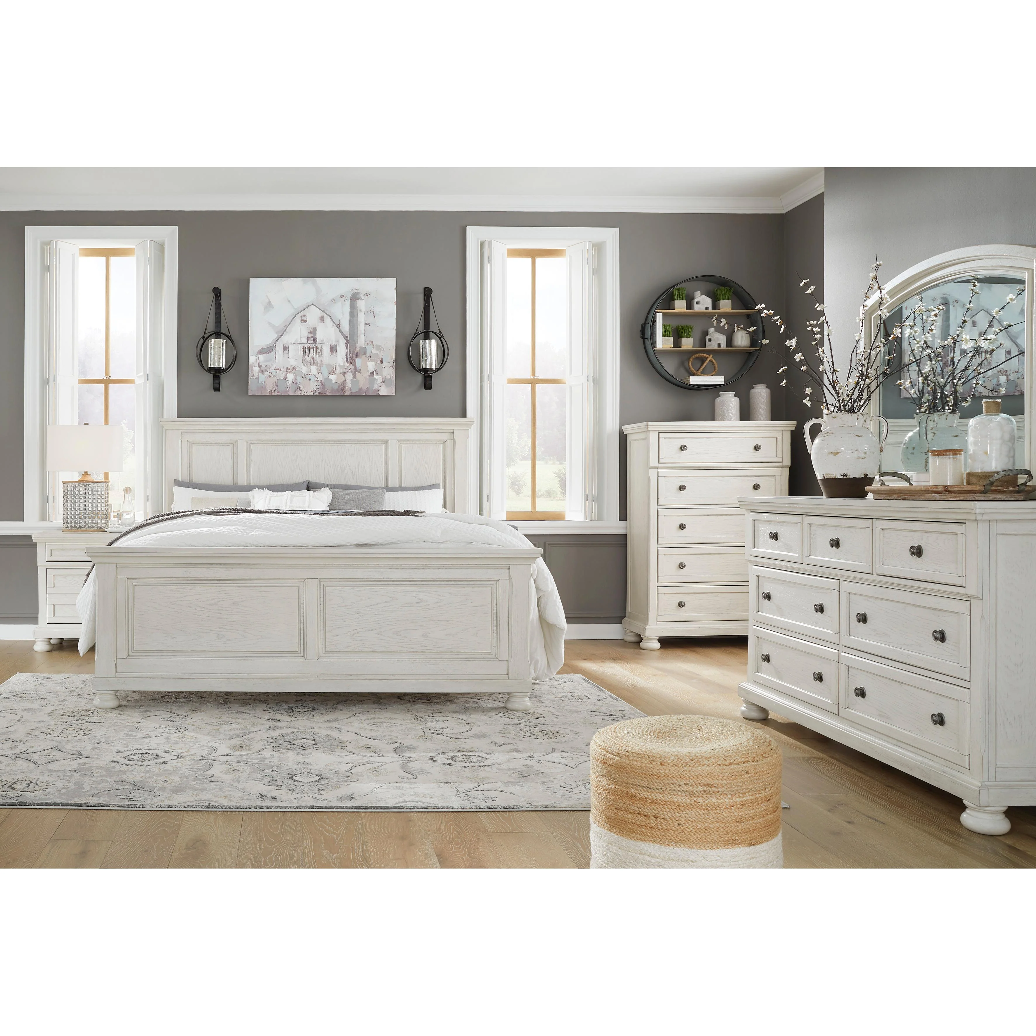 Signature Design by Ashley Robbinsdale B742 6 pc King Panel Bedroom Set - Image 2