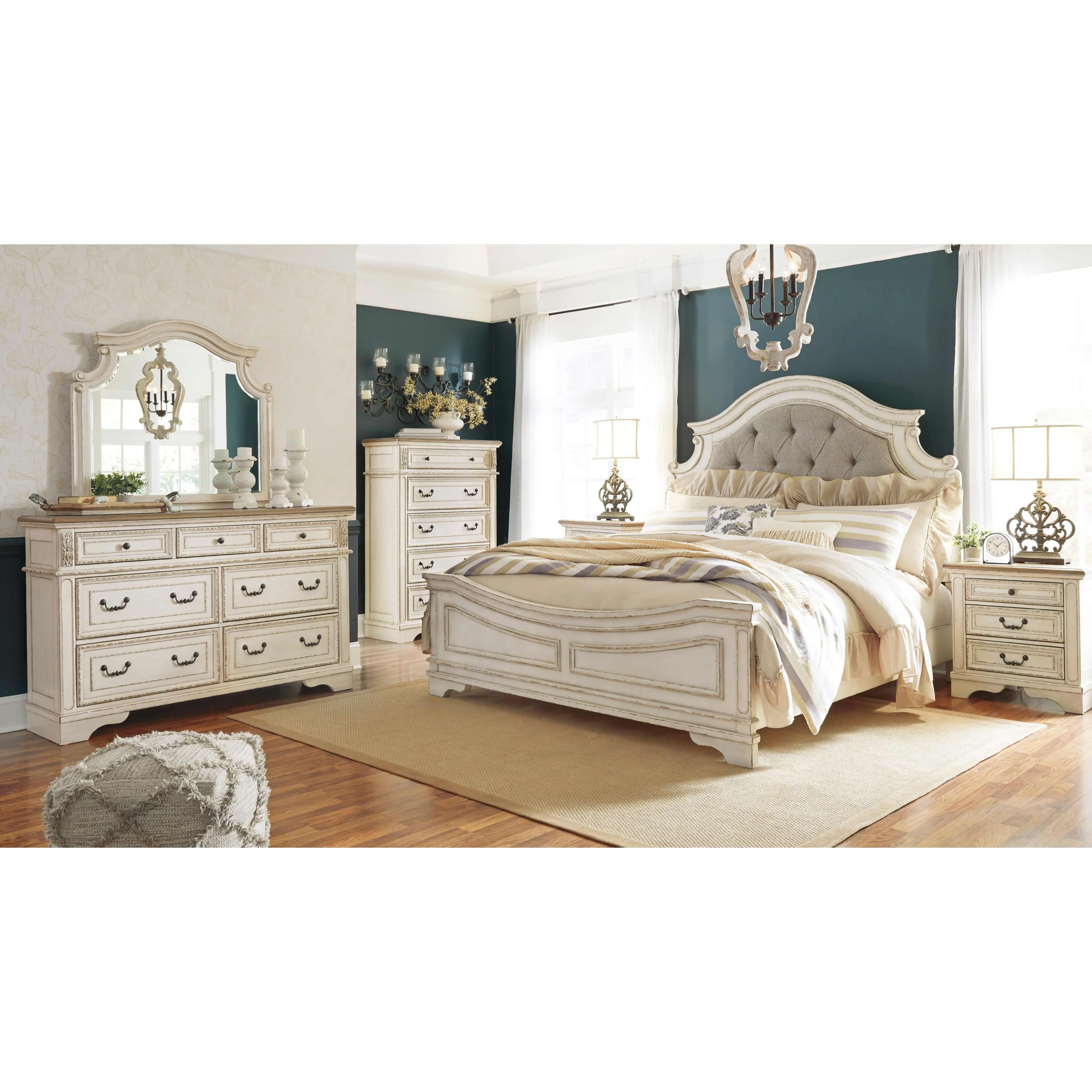 Signature Design by Ashley Realyn B743B47 7 pc Queen Panel Bedroom Set - Image 1