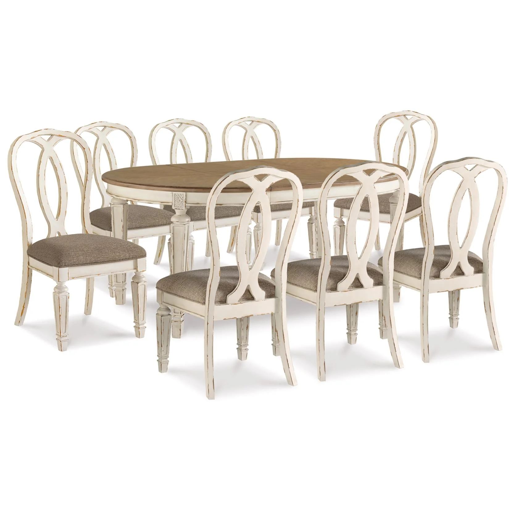 Signature Design by Ashley Realyn D743D15 9 pc Dining Set - Image 1