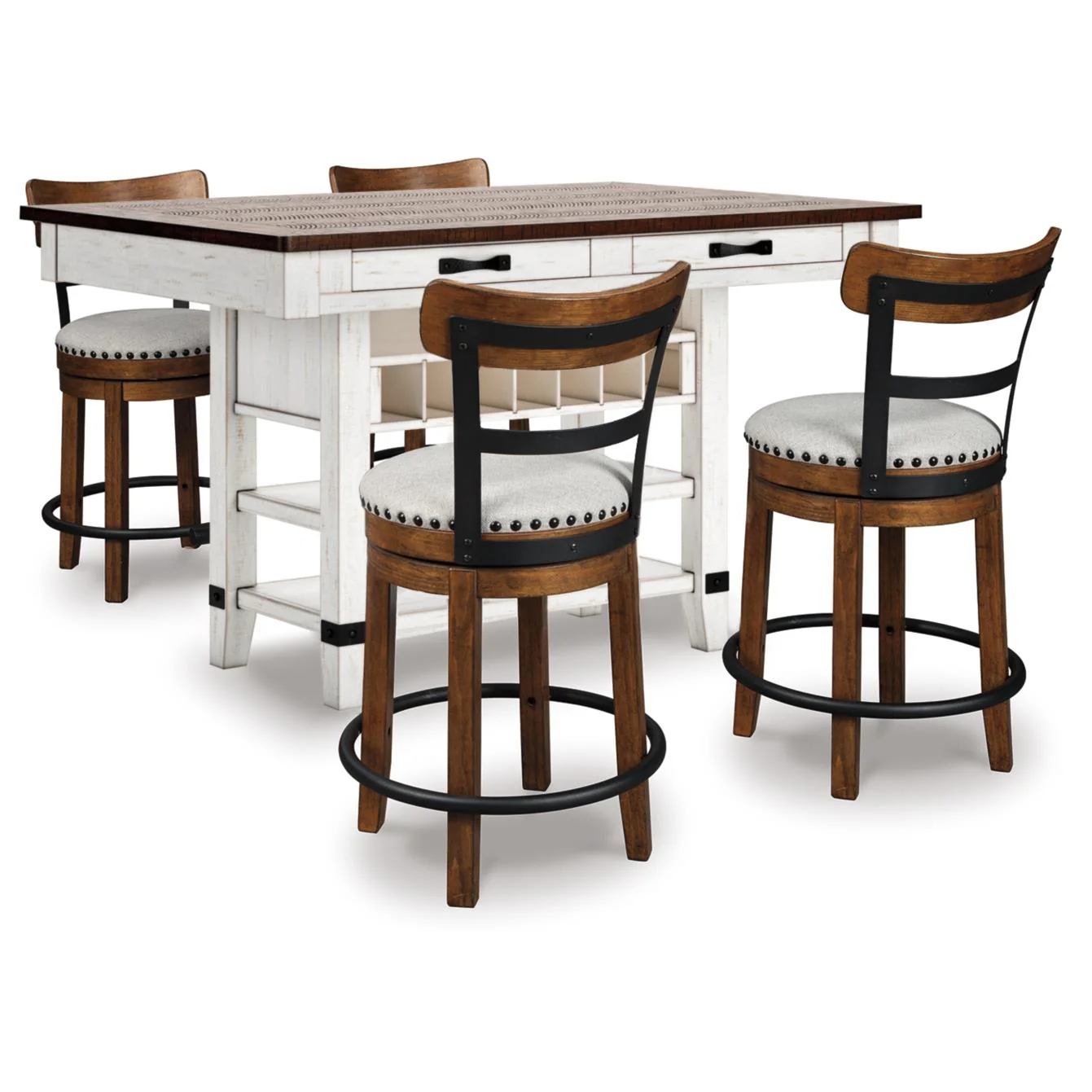 Signature Design by Ashley Valebeck D546D23 5 pc Counter Height Dining Set - Image 2