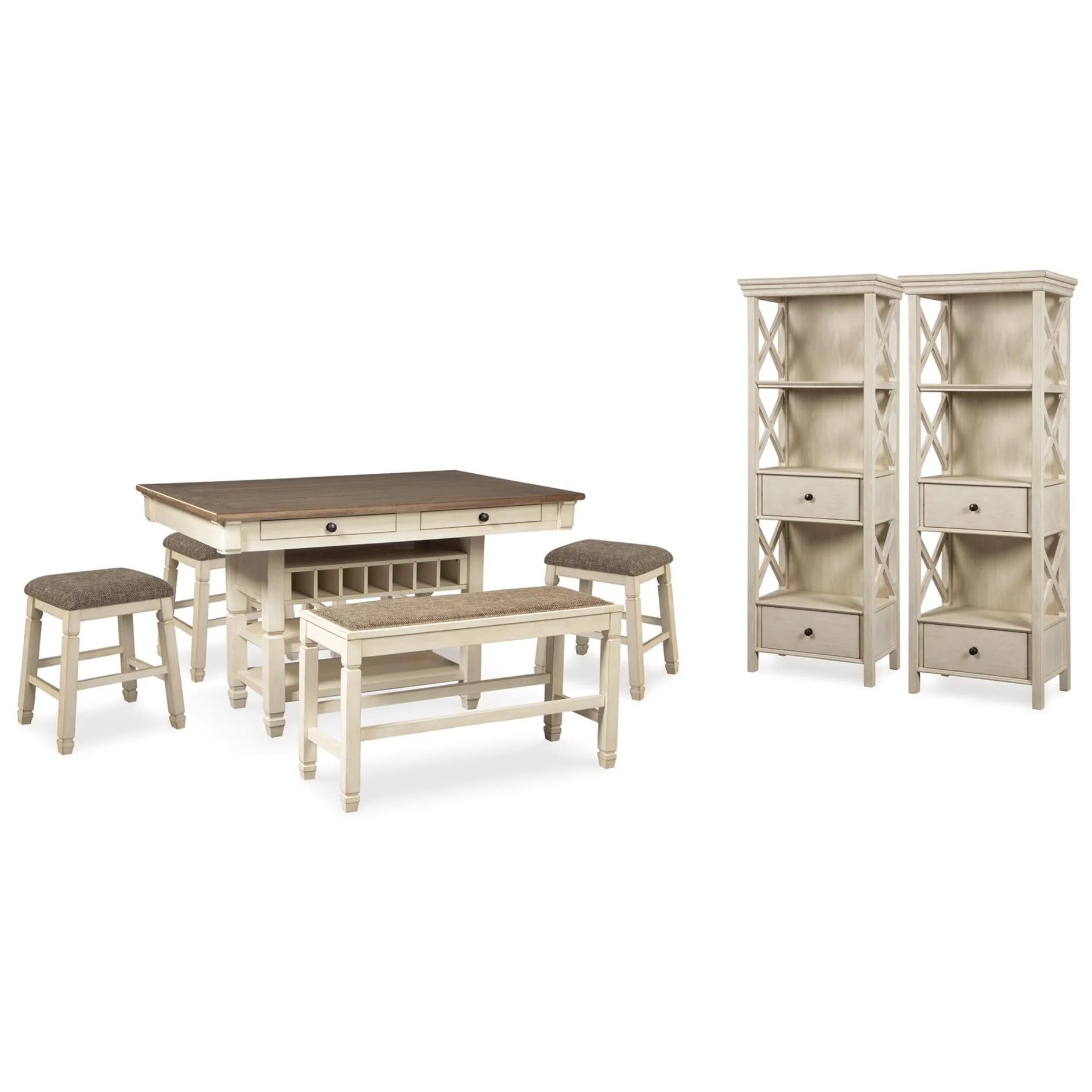 Signature Design by Ashley Bolanburg D647D29 8 pc Counter Height Dining Set - Image 1