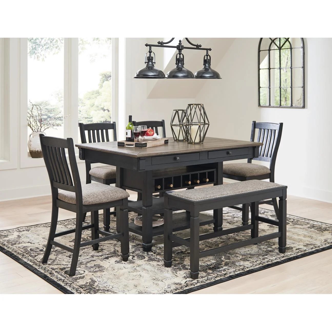 Signature Design by Ashley Tyler Creek D736D8 6 pc Counter Height Dining Set - Image 1