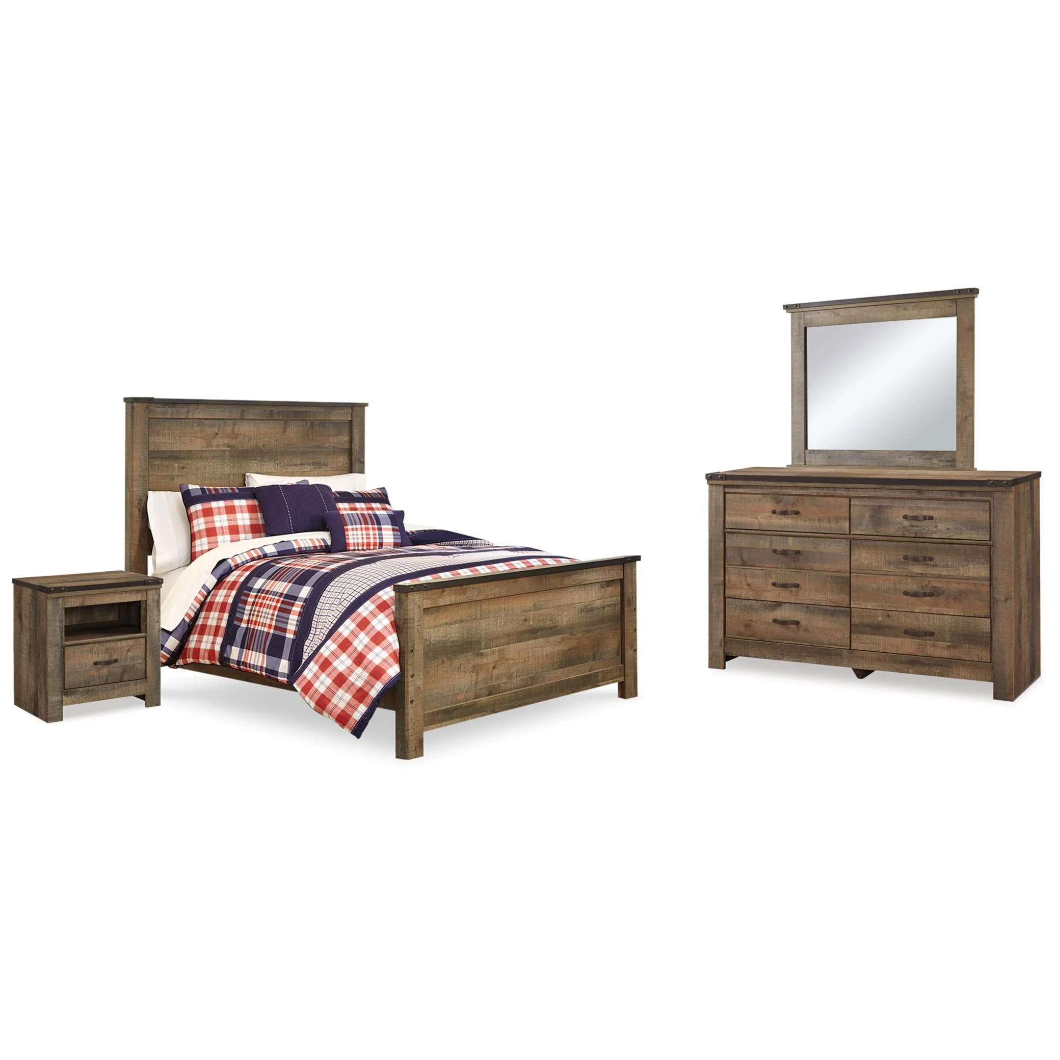 Signature Design by Ashley Trinell B446B78 6 pc Full Panel Bedroom Set - Image 1
