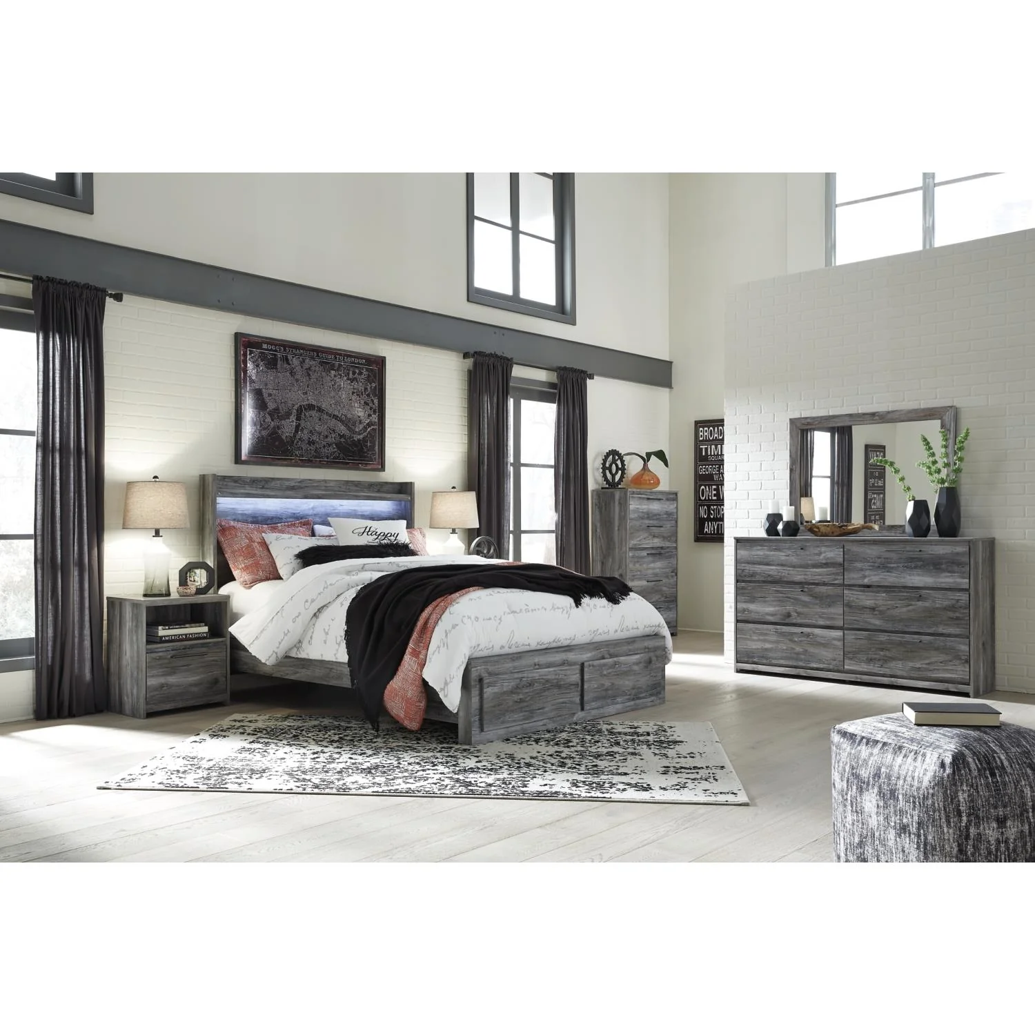 Signature Design by Ashley Baystorm B221B57 9 pc Queen Panel Bedroom Set - Image 1