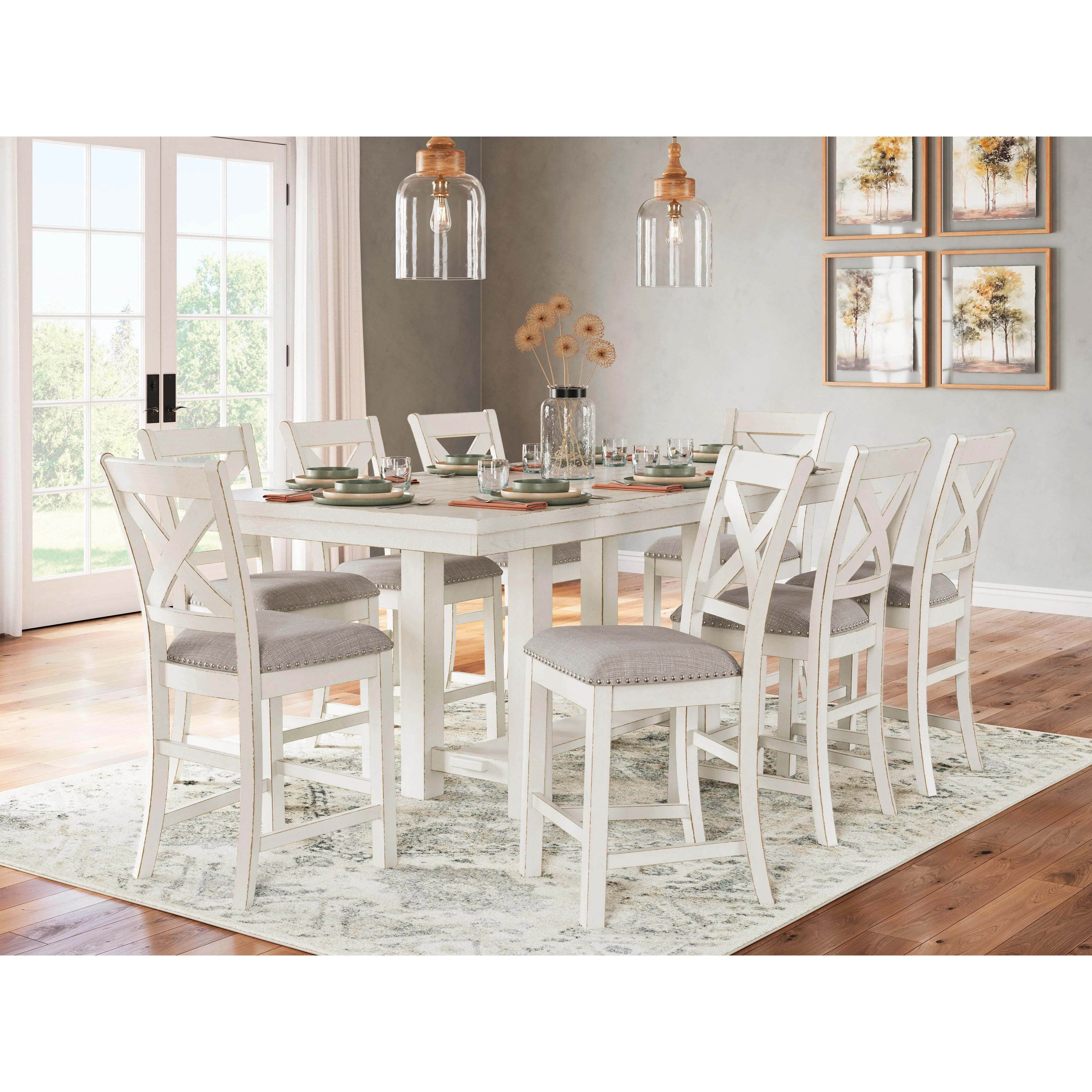 Signature Design by Ashley Robbinsdale D642D9 9 pc Counter Height Dining Set - Image 1