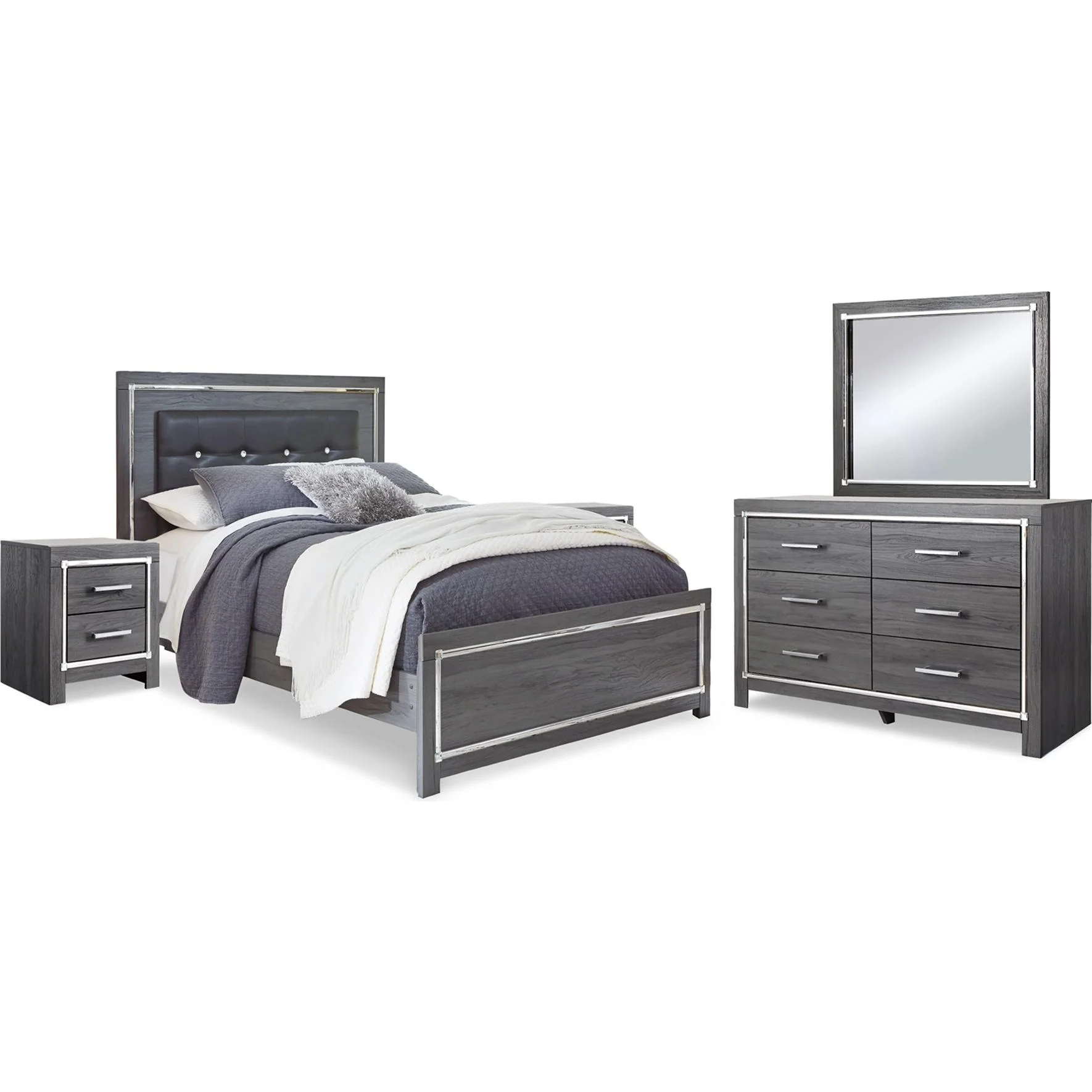 Signature Design by Ashley Lodanna B214B36 7 pc Queen Panel Bedroom Set - Image 1