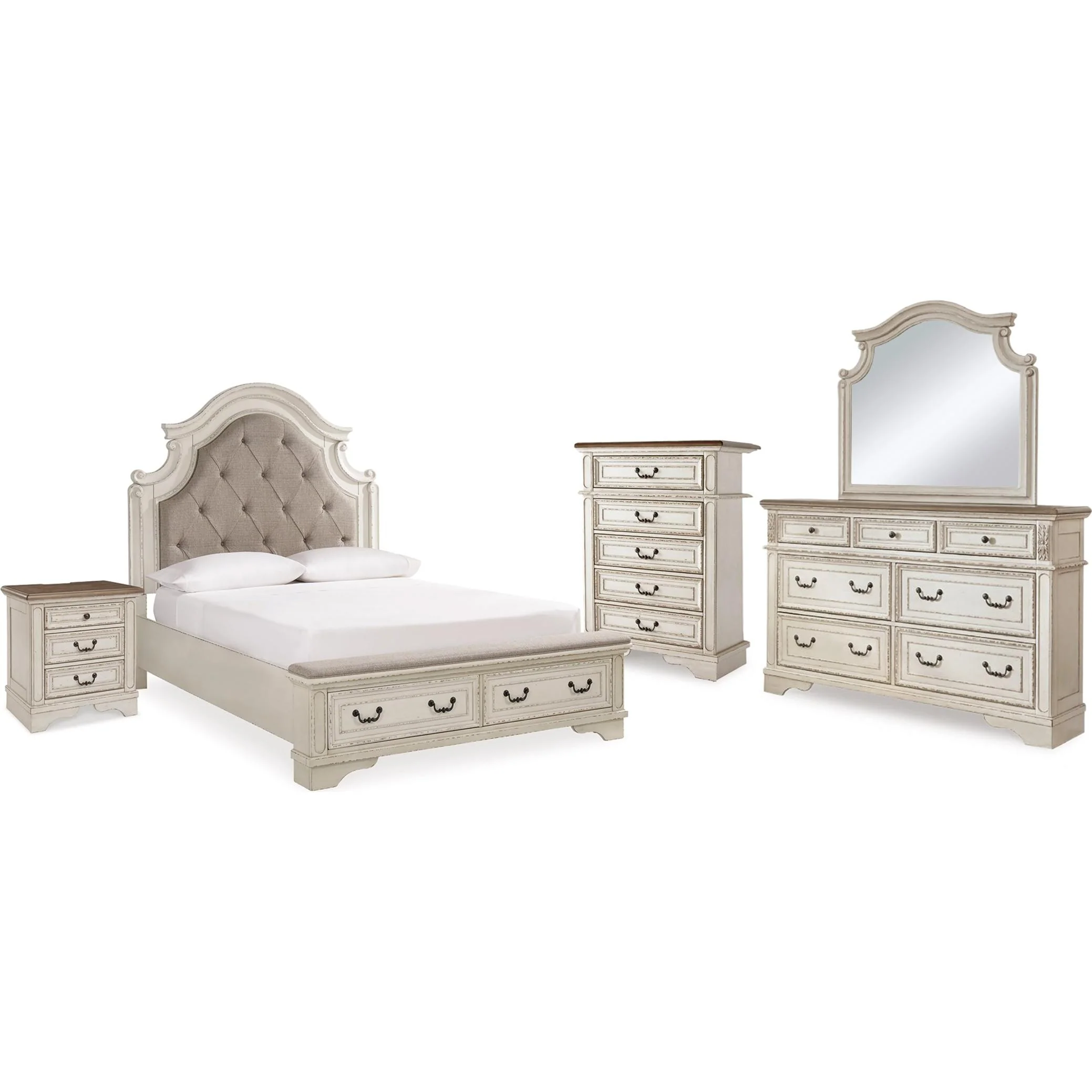 Signature Design by Ashley Realyn B743B46 7 pc Queen Upholstered Panel Bedroom Set - Image 1