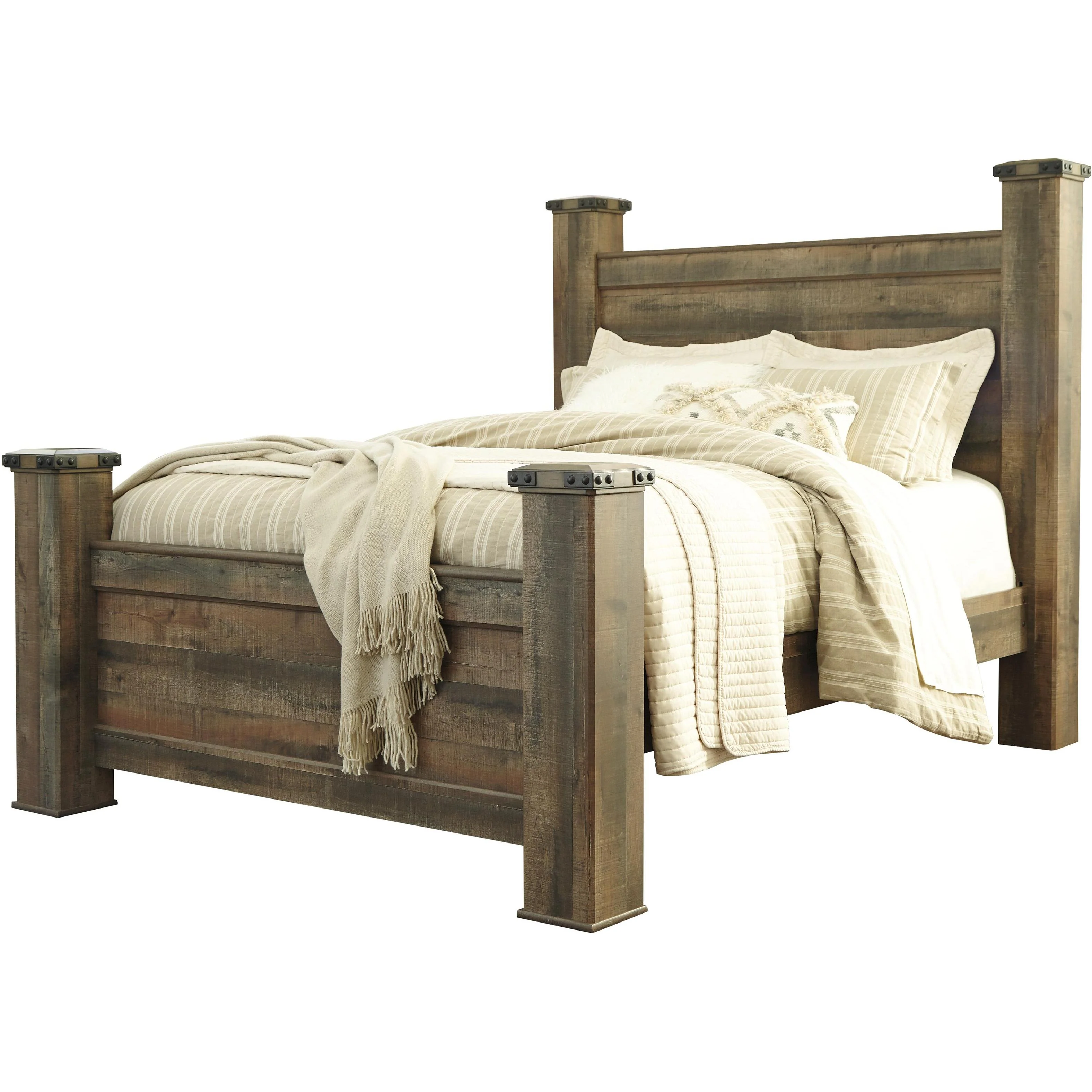 Signature Design by Ashley Trinell B446B76 6 pc Queen Poster Bedroom Set - Image 2