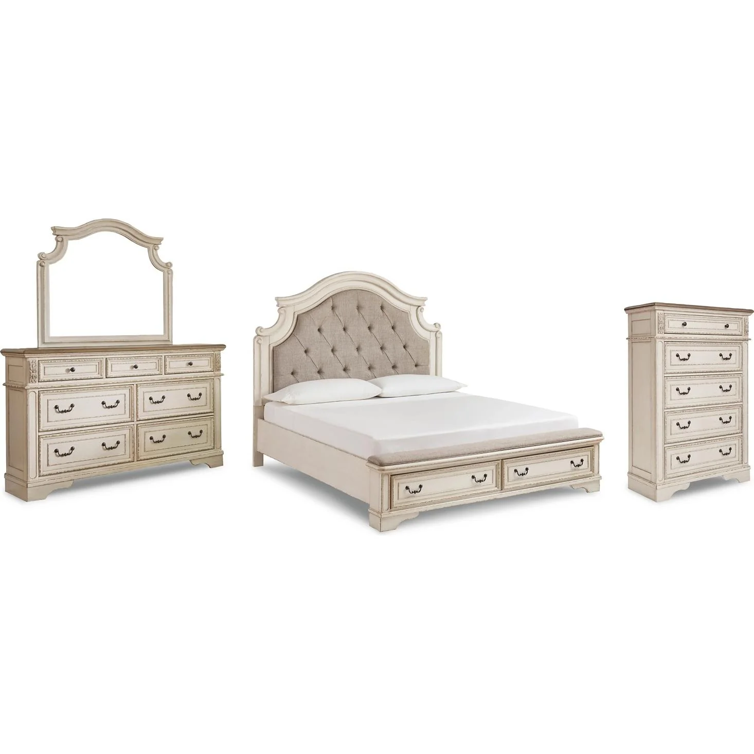 Signature Design by Ashley Realyn B743B25 6 pc California King Upholstered Panel Bedroom Set - Image 1