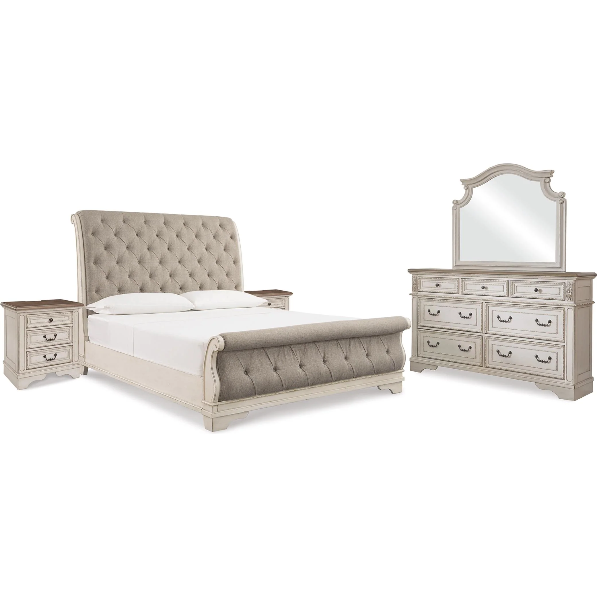 Signature Design by Ashley Realyn B743B51 7 pc King Upholstered Sleigh Bedroom Set - Image 1