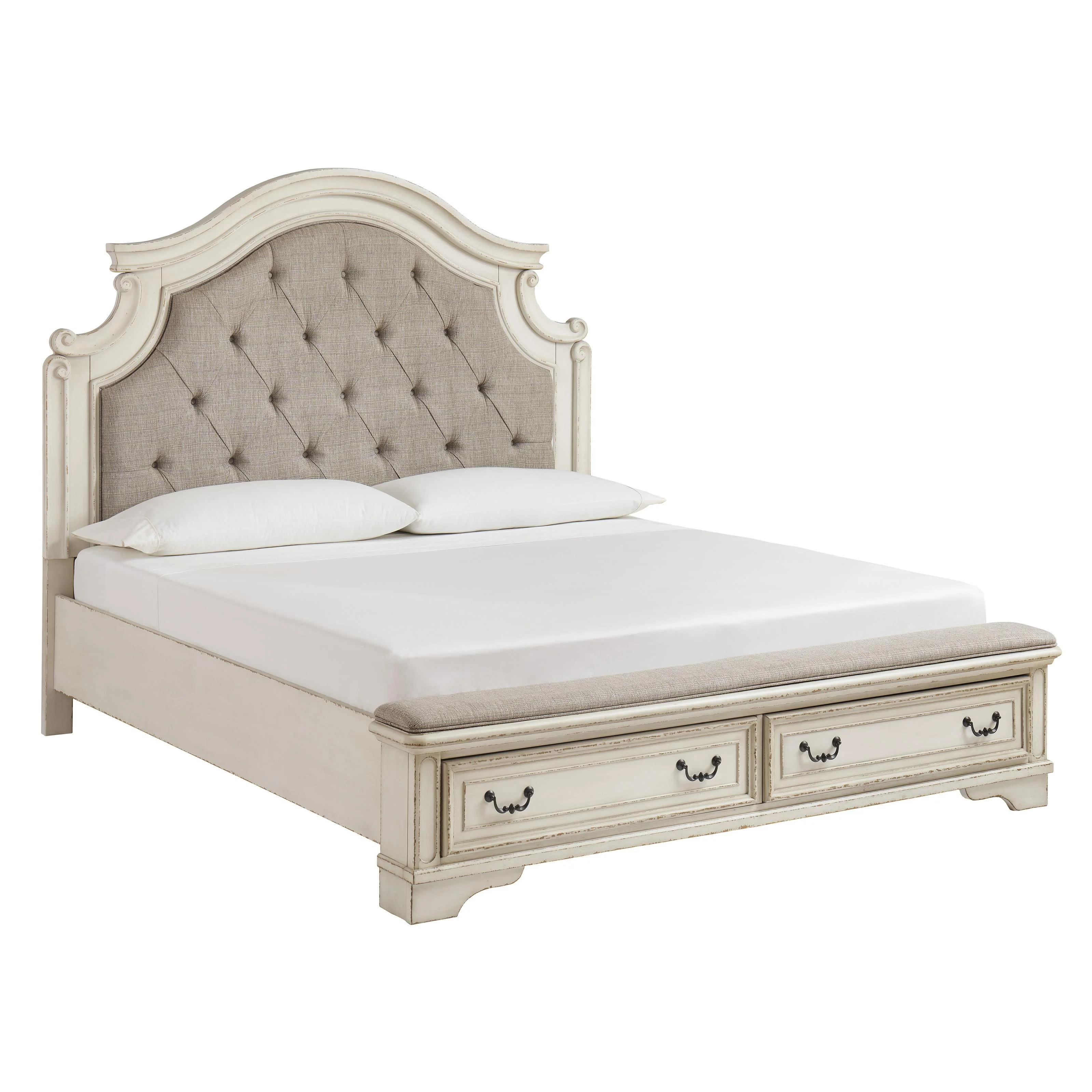 Signature Design by Ashley Realyn B743B64 7 pc King Upholstered Panel Storage Bedroom Set - Image 2