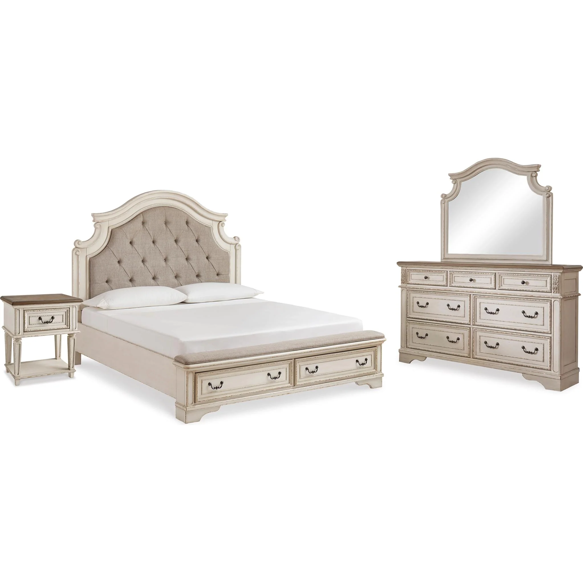 Signature Design by Ashley Realyn B743B59 6 pc King Upholstered Panel Storage Bedroom Set - Image 1