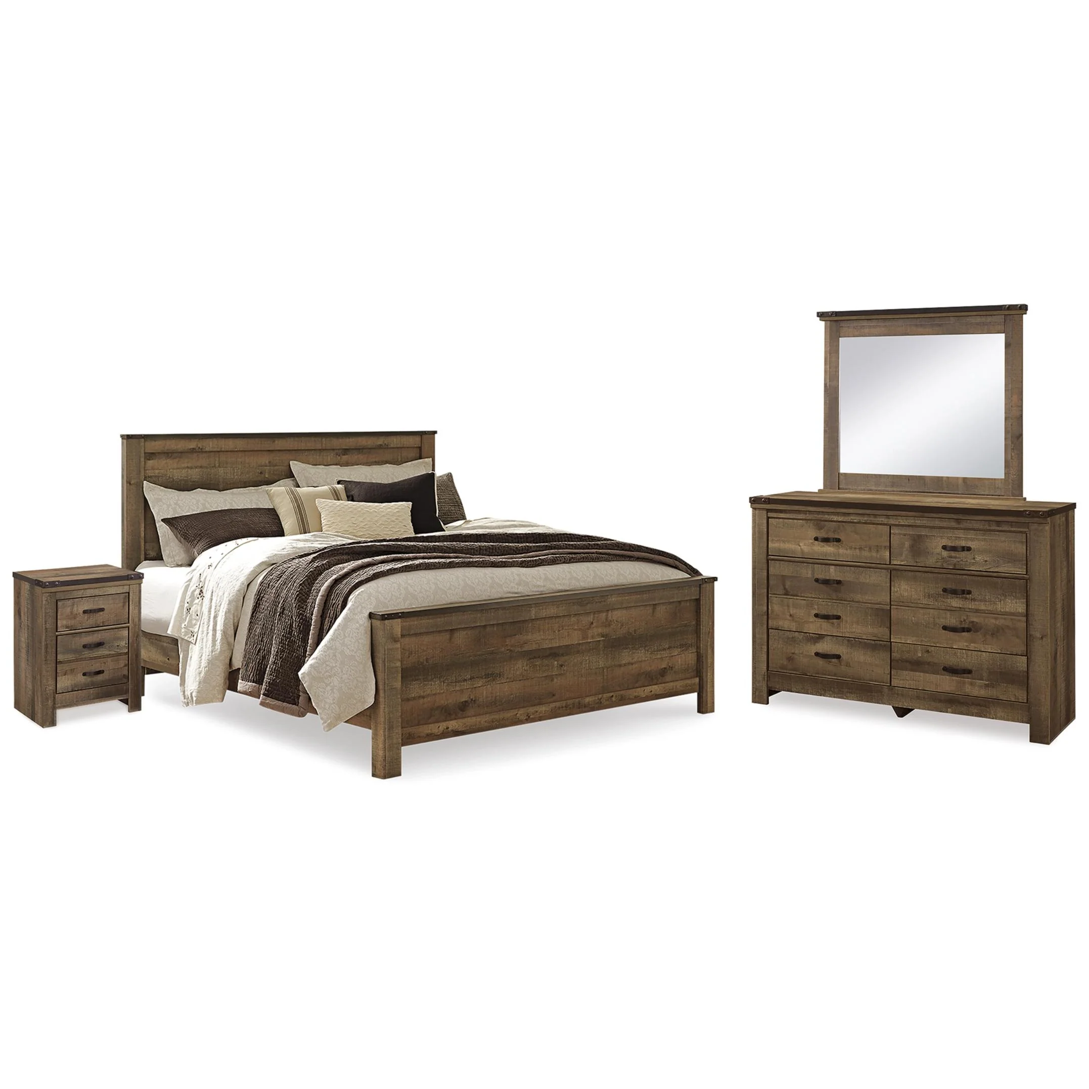 Signature Design by Ashley Trinell B446B94 6 pc King Panel Bedroom Set - Image 1