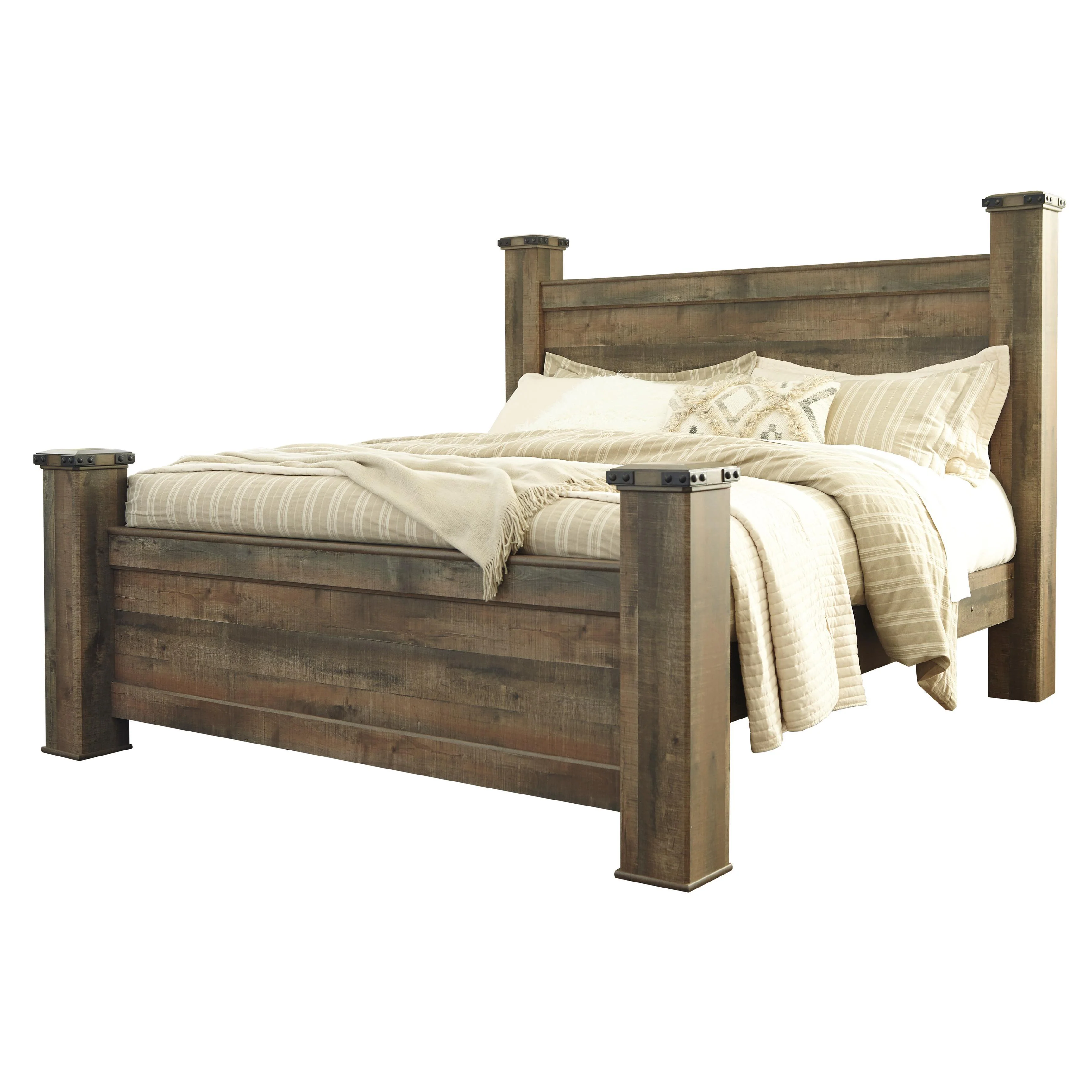 Signature Design by Ashley Trinell B446B75 6 pc King Poster Bedroom Set - Image 2