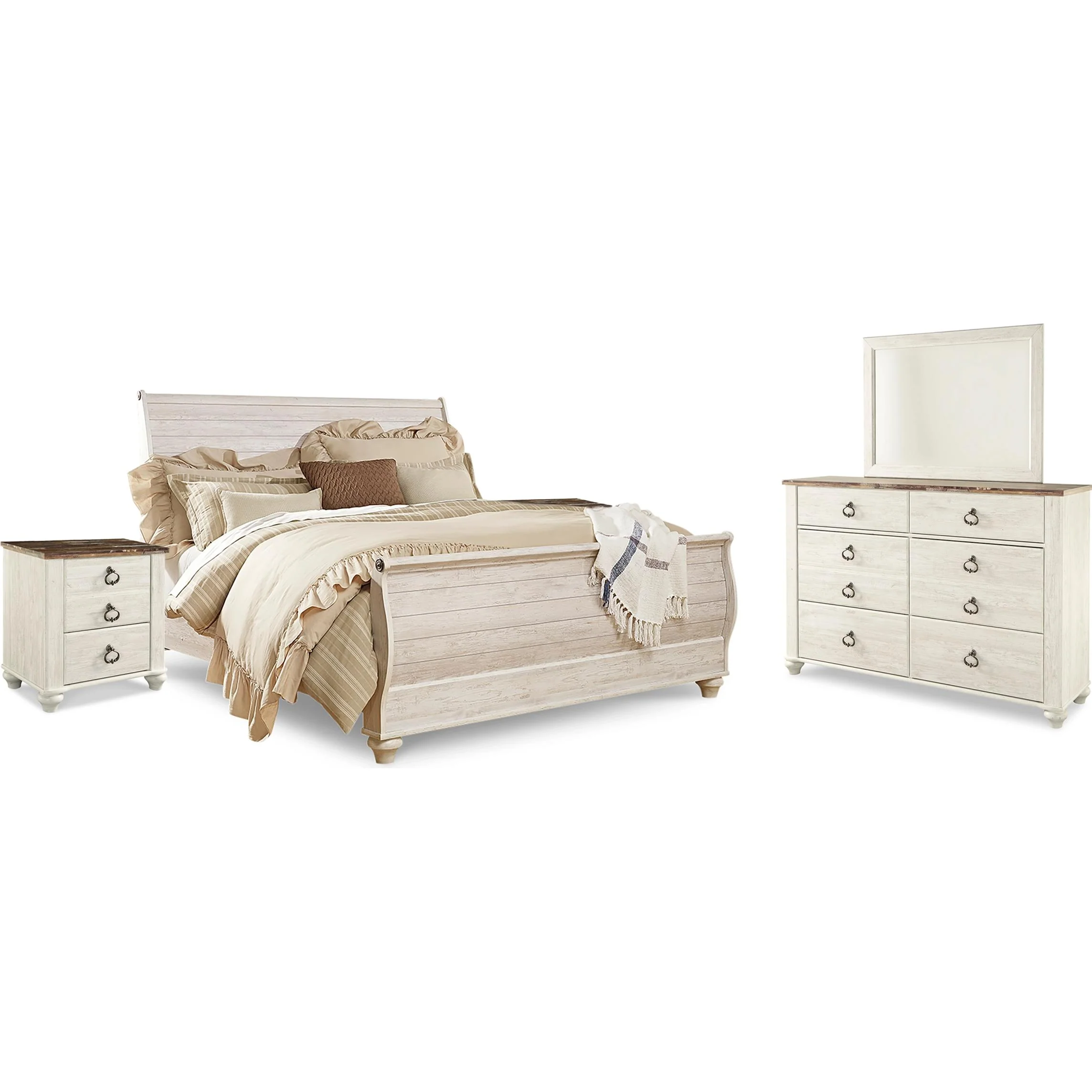 Signature Design by Ashley Willowton B267B46 7 pc King Sleigh Bedroom Set
