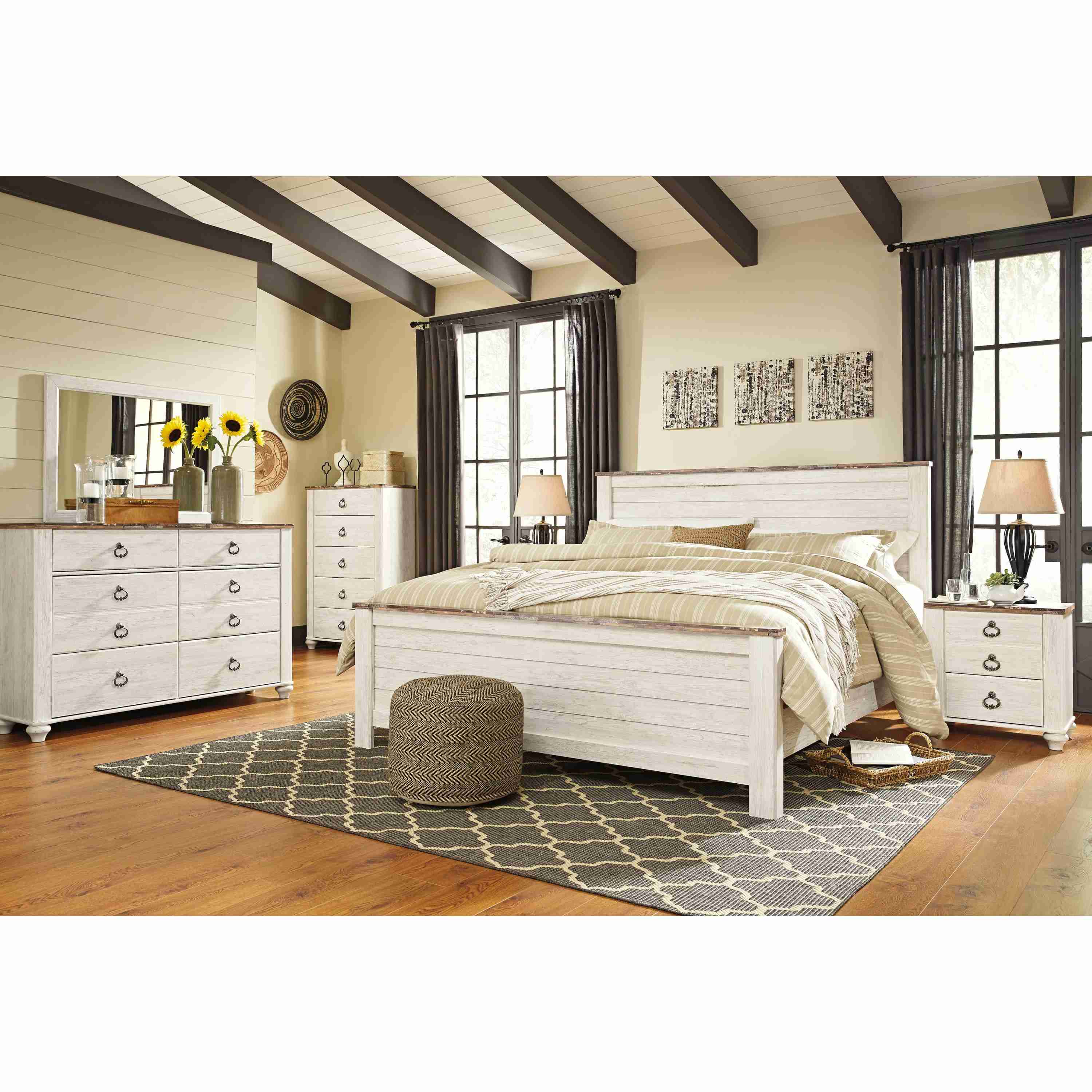 Signature Design by Ashley Willowton B267B45 8 pc King Panel Bedroom Set