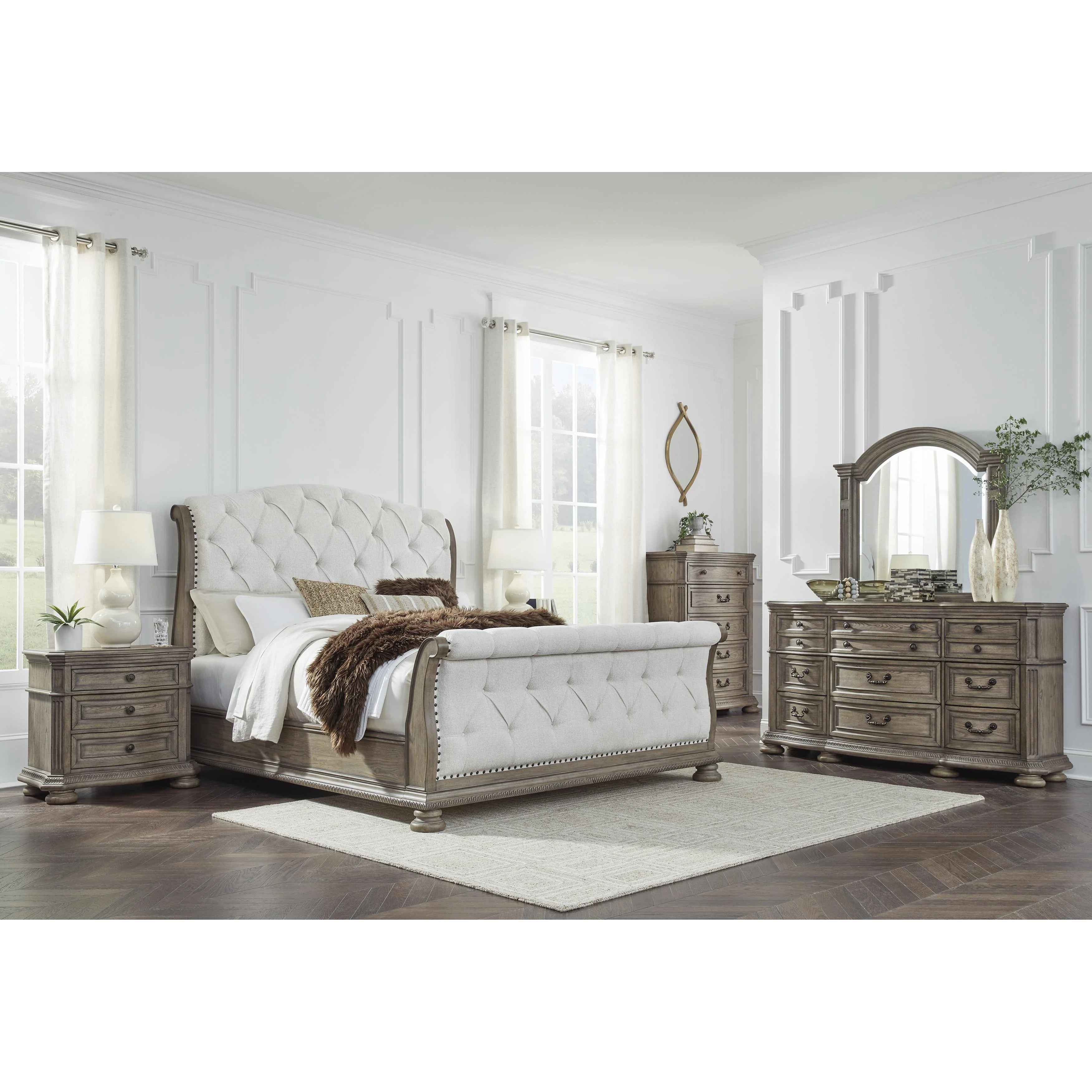 Signature Design by Ashley Ardenfield B944B7 6 pc King Sleigh Bedroom Set - Image 1