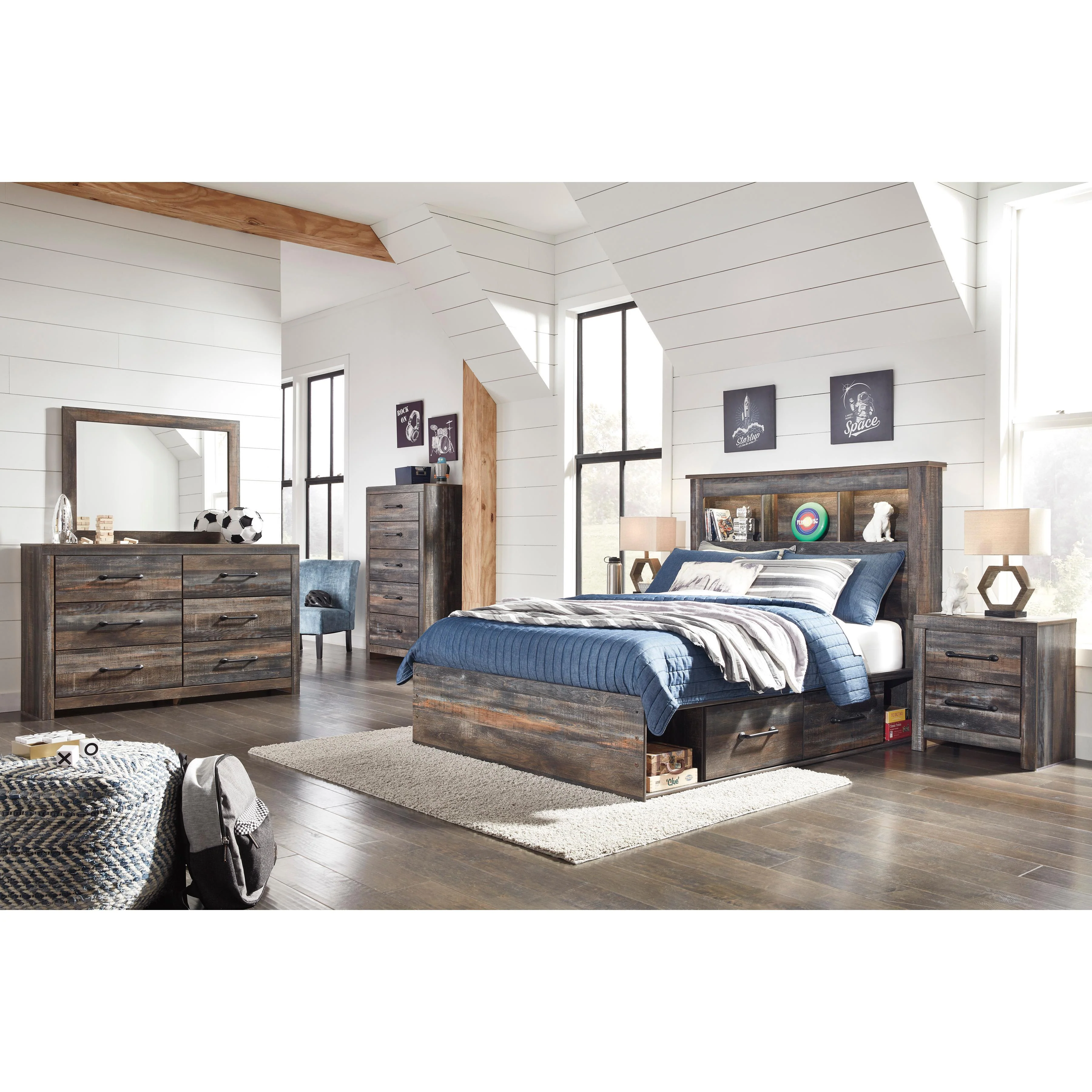 Signature Design by Ashley Drystan B211B102 7 pc Full Bookcase Bedroom Set - Image 1
