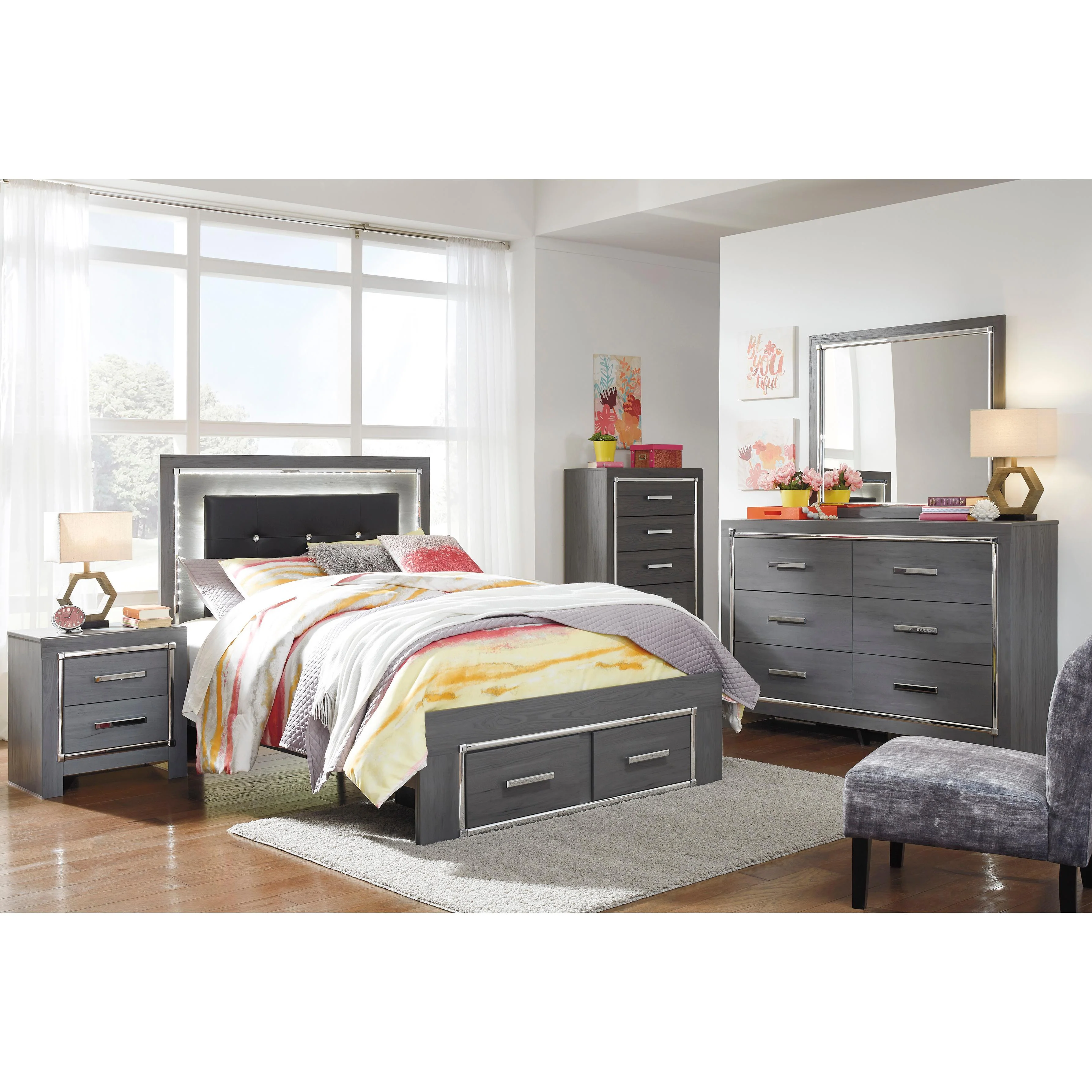 Signature Design by Ashley Lodanna B214B59 7 pc Full Panel Bedroom Set - Image 1